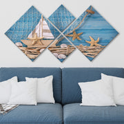 Conjunto Decorativo MDF Multicolor 4 Peças - Impressão UV Premium para Parede