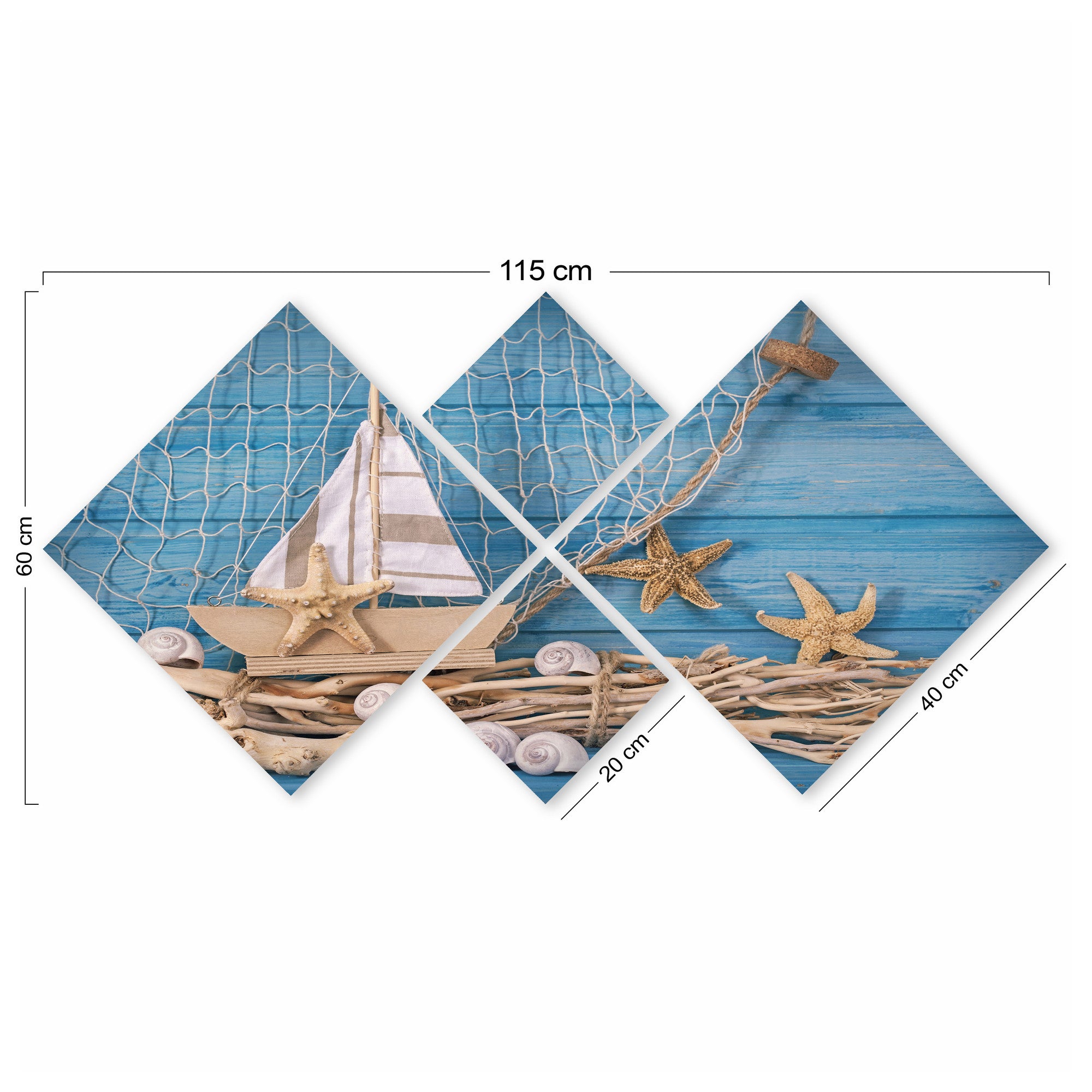 Conjunto Decorativo MDF Multicolor 4 Peças - Impressão UV Premium para Parede