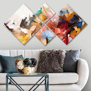 Conjunto Decorativo MDF Multicolor 4 Peças - Impressão UV Premium para Parede