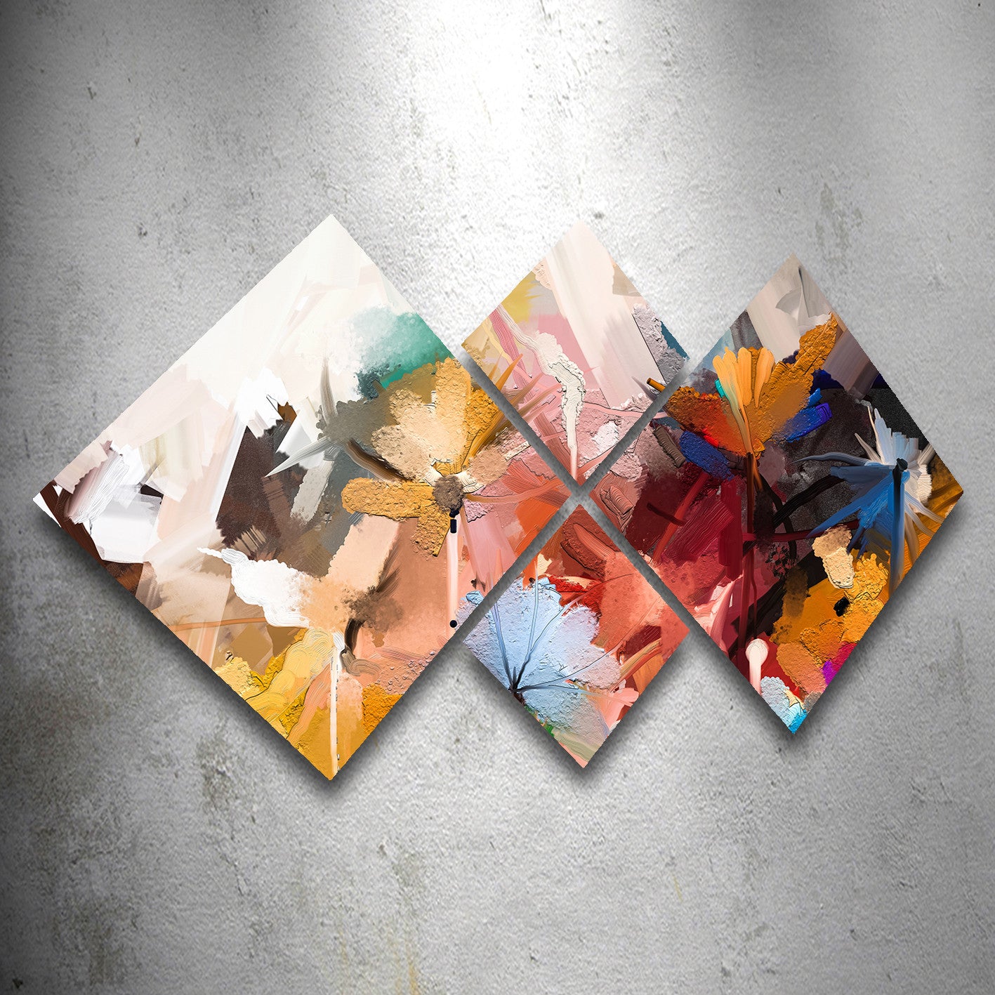 Conjunto Decorativo MDF Multicolor 4 Peças - Impressão UV Premium para Parede