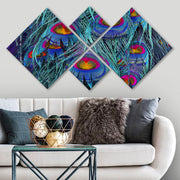 Conjunto Decorativo MDF Multicolor 4 Peças - Impressão UV Premium para Parede