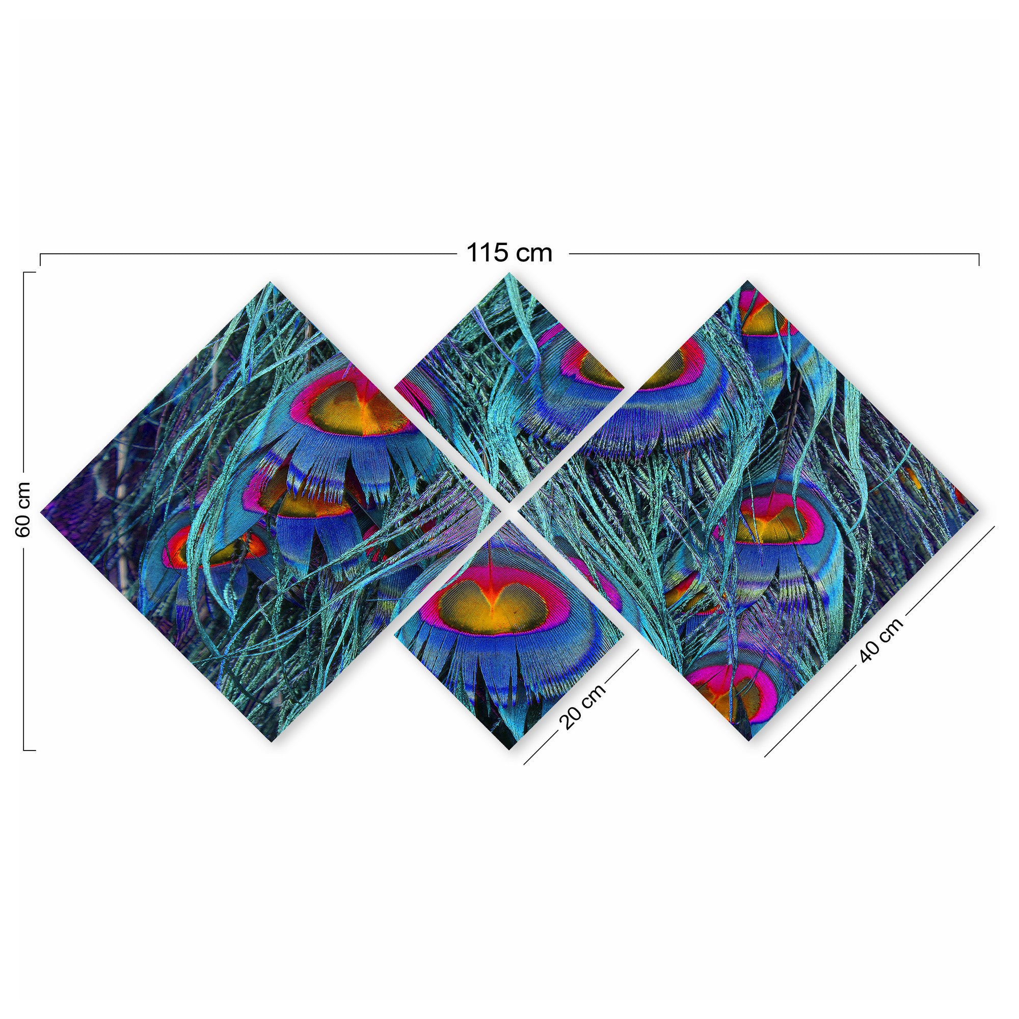 Conjunto Decorativo MDF Multicolor 4 Peças - Impressão UV Premium para Parede