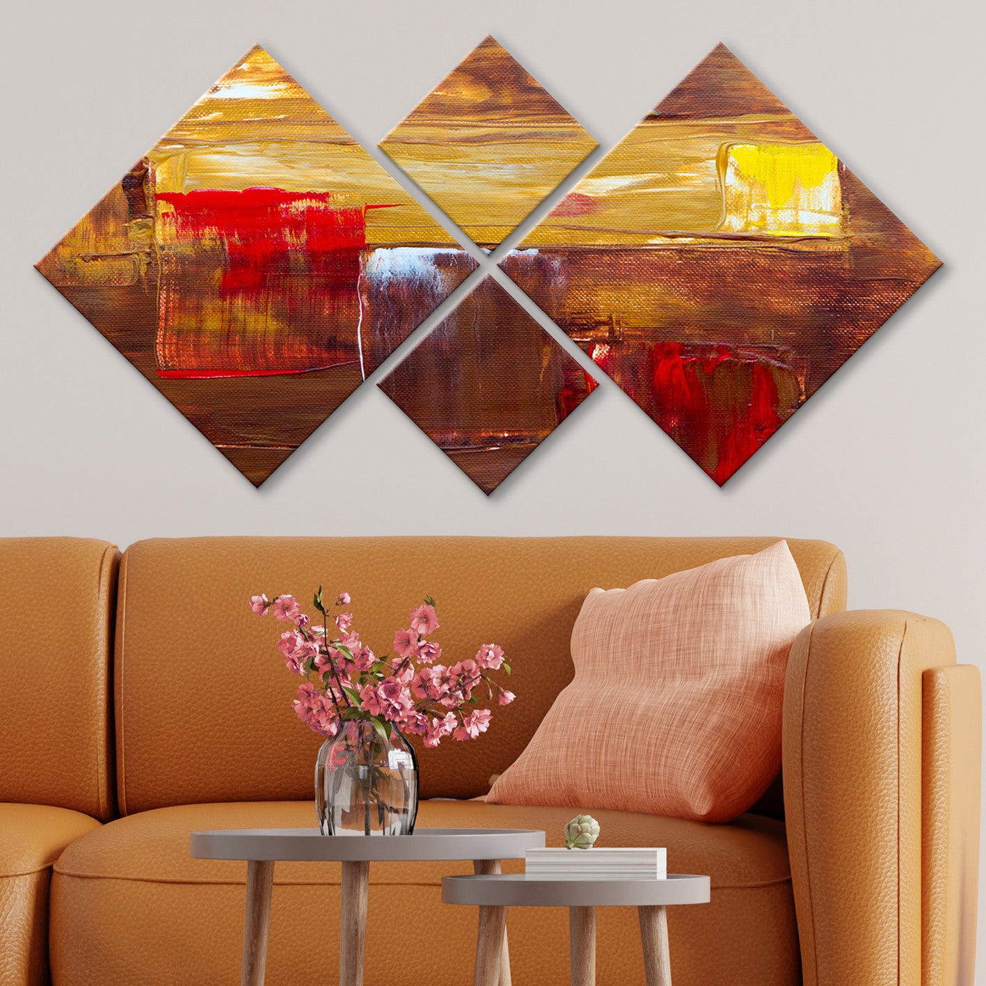 Conjunto Decorativo MDF Multicolor 4 Peças - Impressão UV Premium para Parede