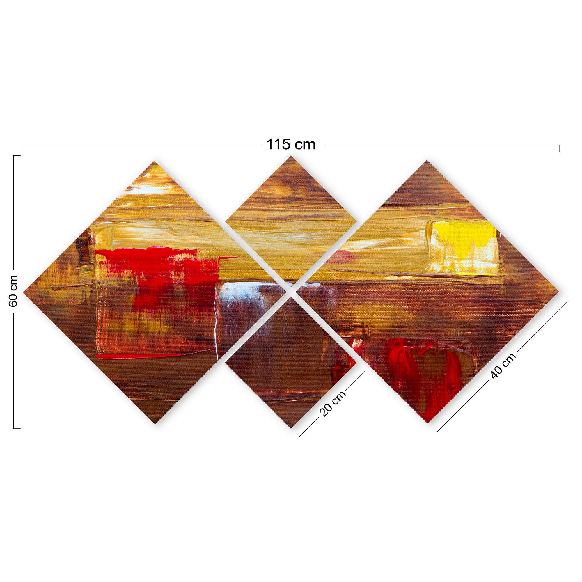 Conjunto Decorativo MDF Multicolor 4 Peças - Impressão UV Premium para Parede