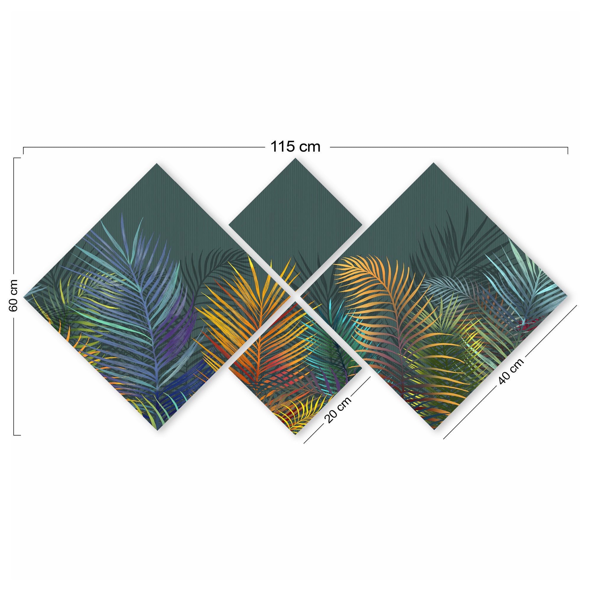 Conjunto Decorativo MDF Multicolor 4 Peças - Impressão UV Premium para Parede