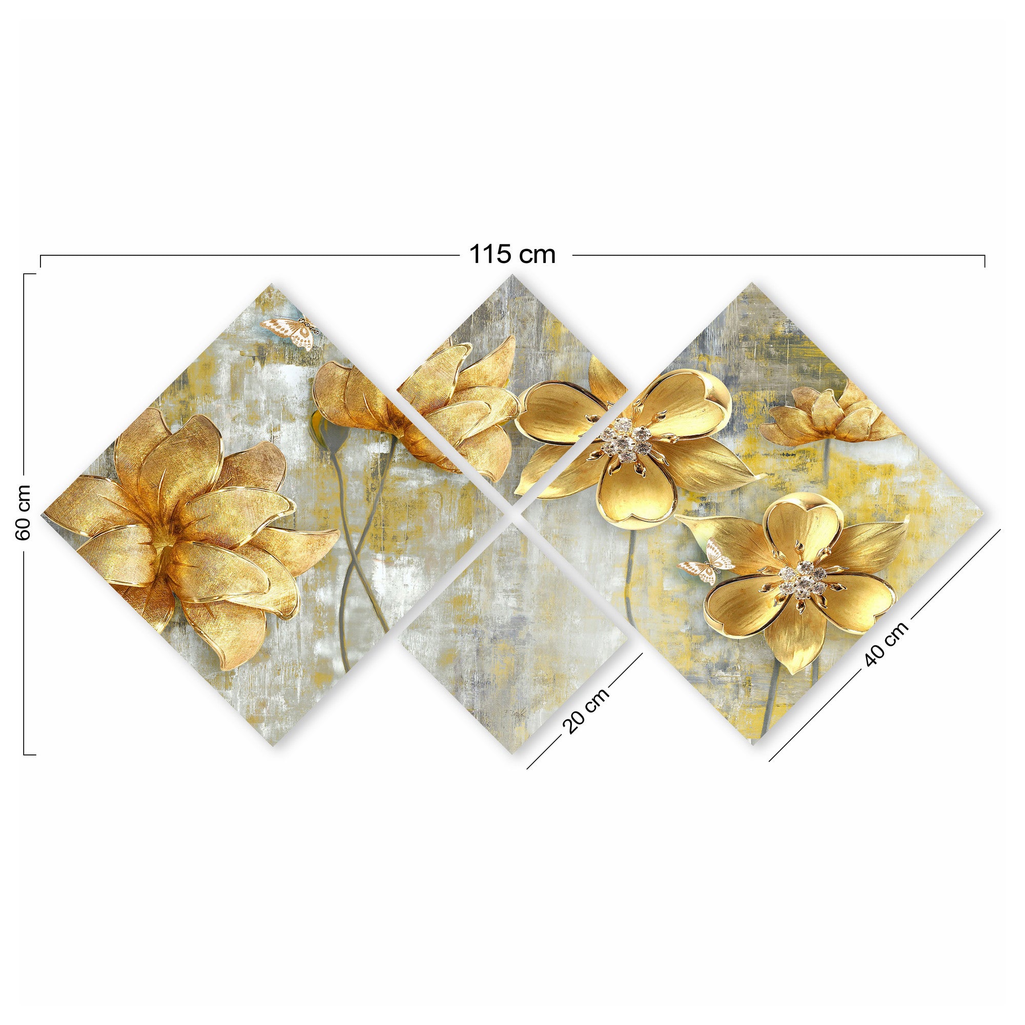 Conjunto Decorativo MDF Multicolor 4 Peças - Impressão UV Premium para Parede