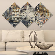 Conjunto Decorativo MDF Multicolor 4 Peças - Impressão UV Premium para Parede