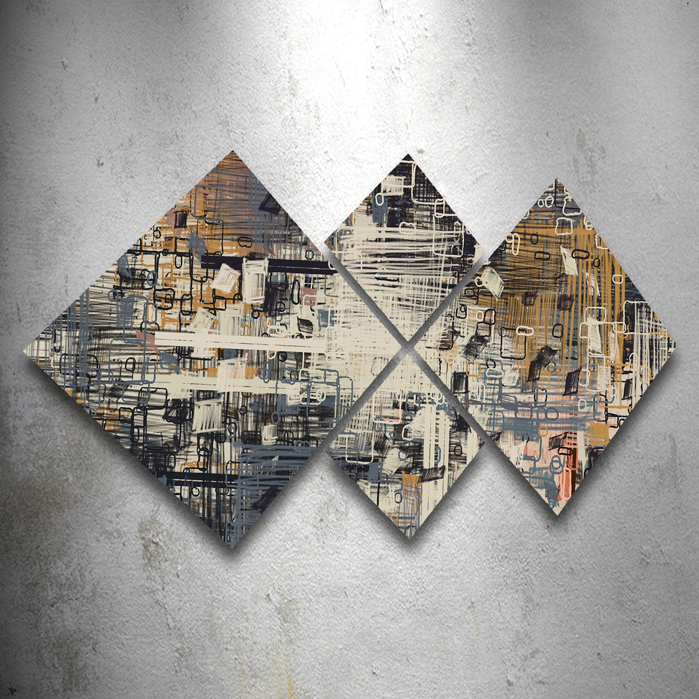 Conjunto Decorativo MDF Multicolor 4 Peças - Impressão UV Premium para Parede