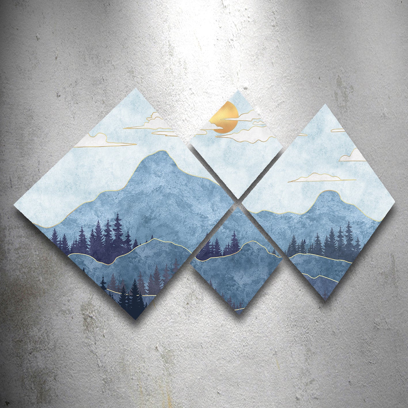 Conjunto Decorativo MDF Multicolor 4 Peças - Impressão UV Premium para Parede