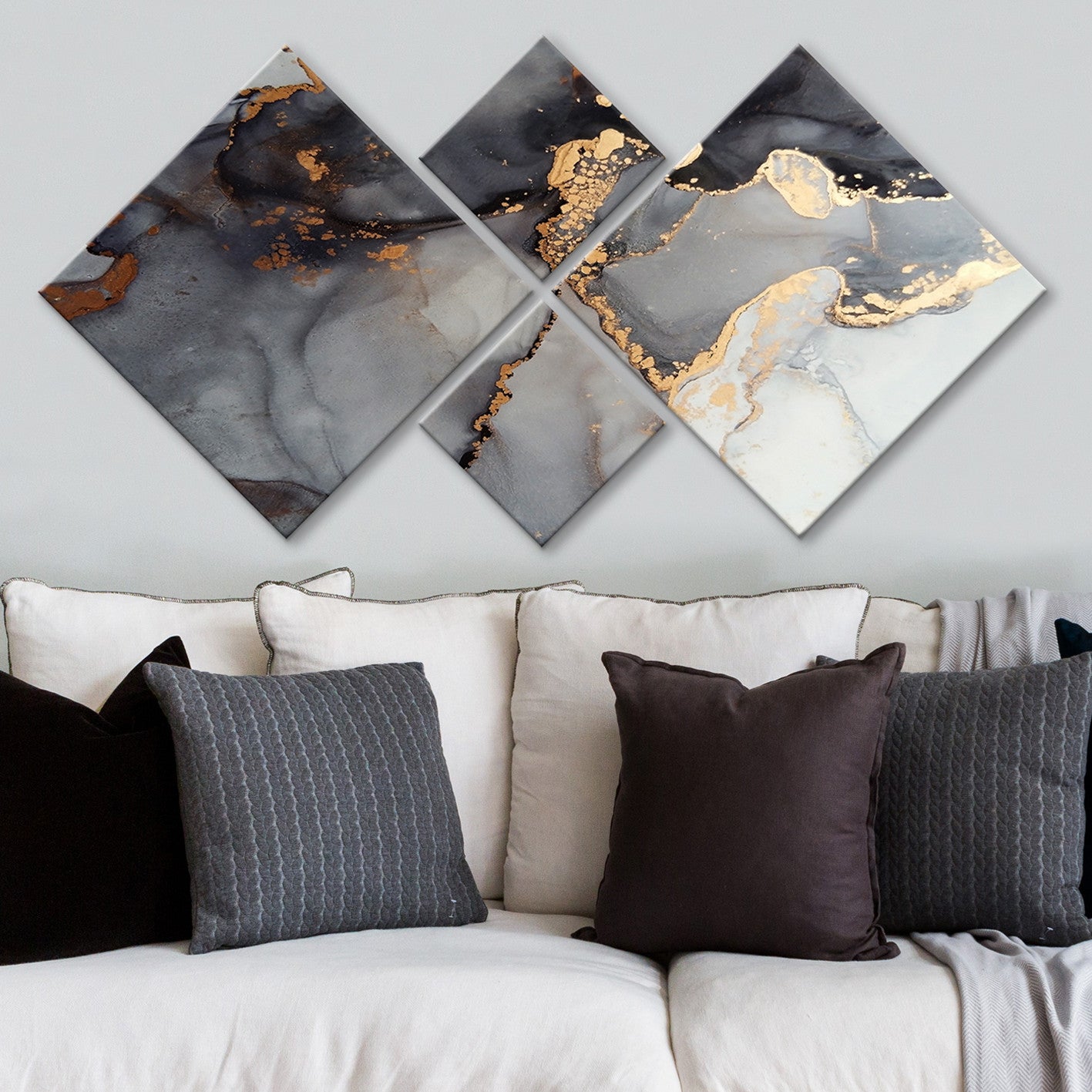 Pinturas Decorativas em MDF – 40x40 cm (2) e 20x20 cm (2) – 100% MDF