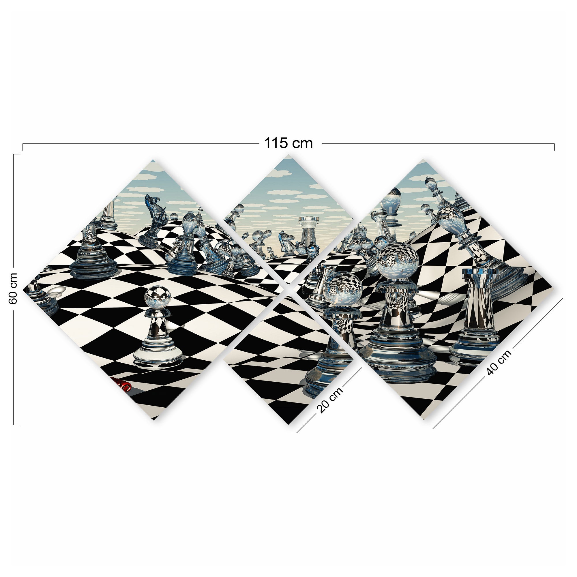 Conjunto Decorativo MDF Multicolor 4 Peças - Impressão UV Premium para Parede