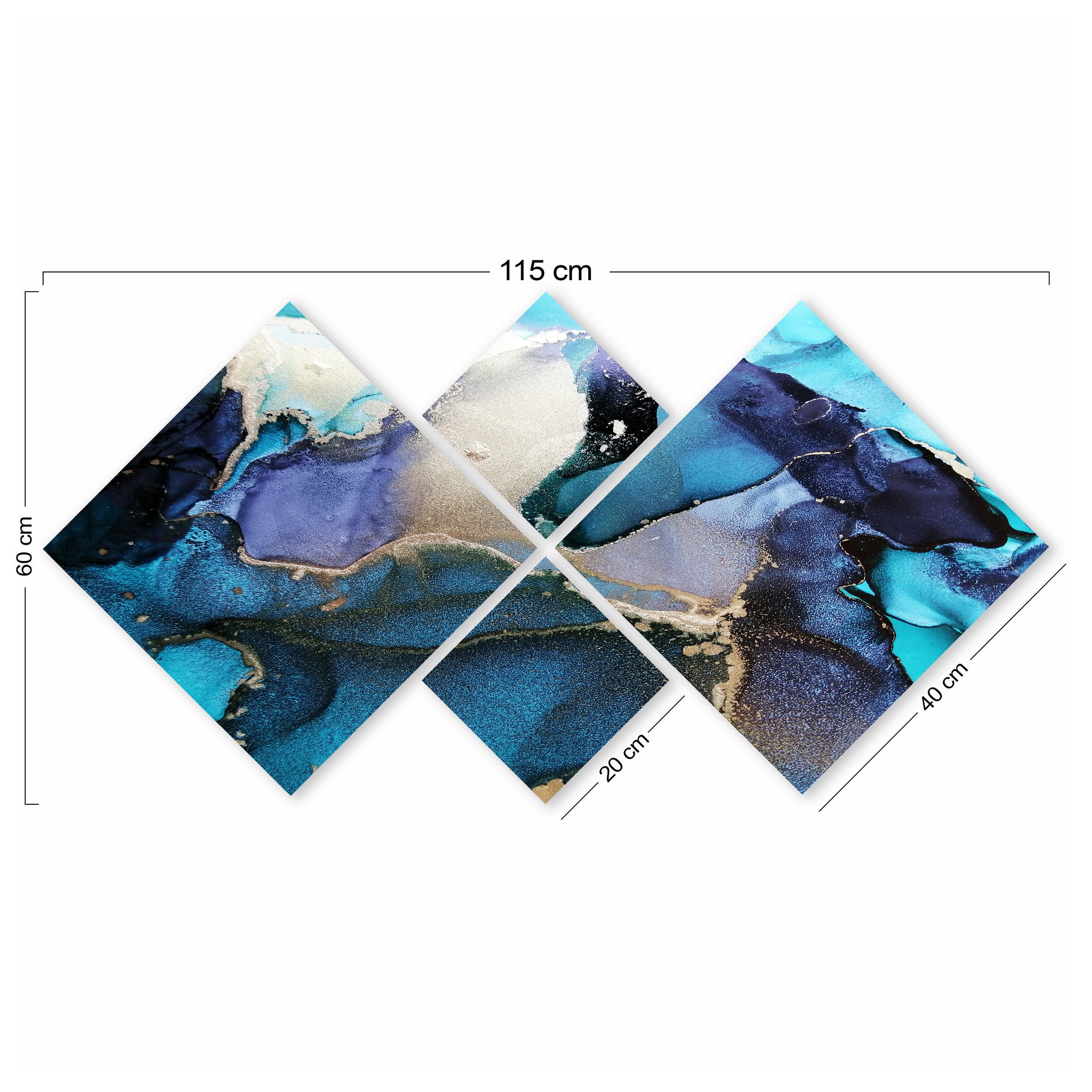 Conjunto Decorativo MDF Multicolor 4 Peças - Impressão UV Premium para Parede