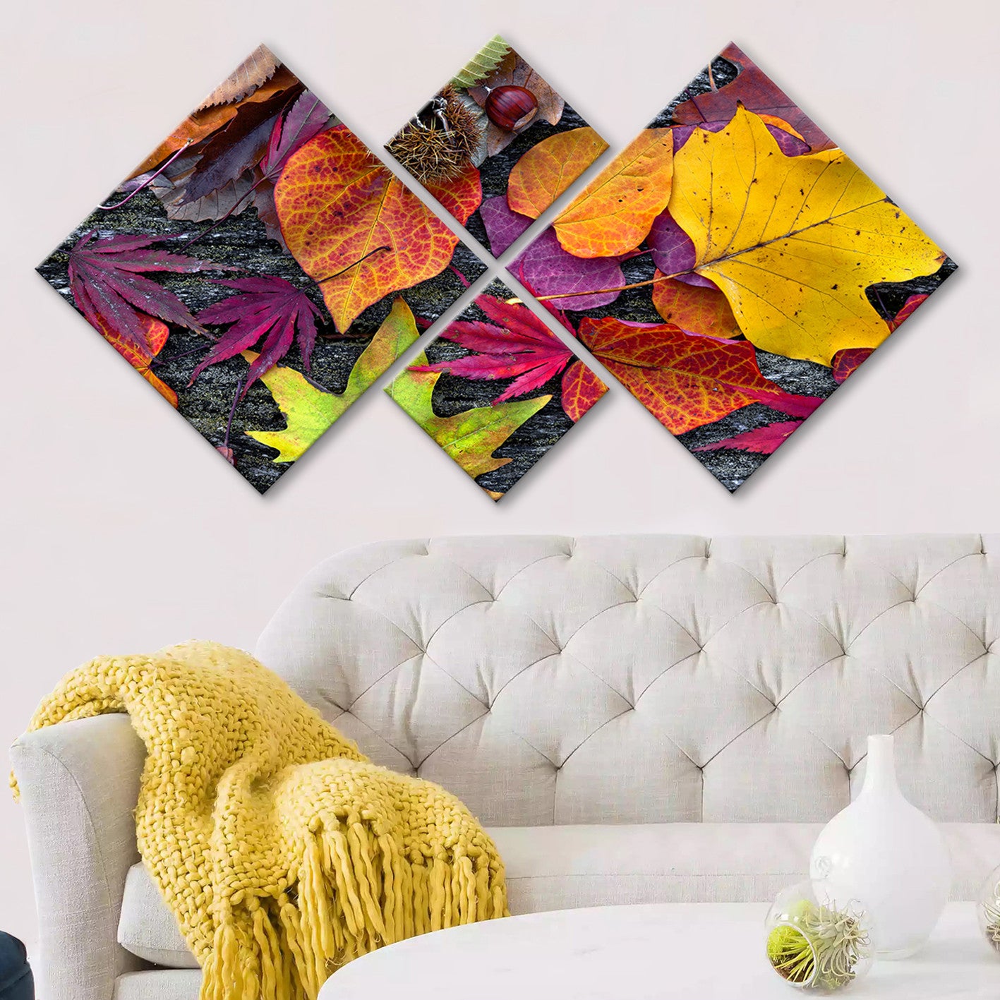 Conjunto Decorativo MDF Multicolor 4 Peças - Impressão UV Premium para Parede