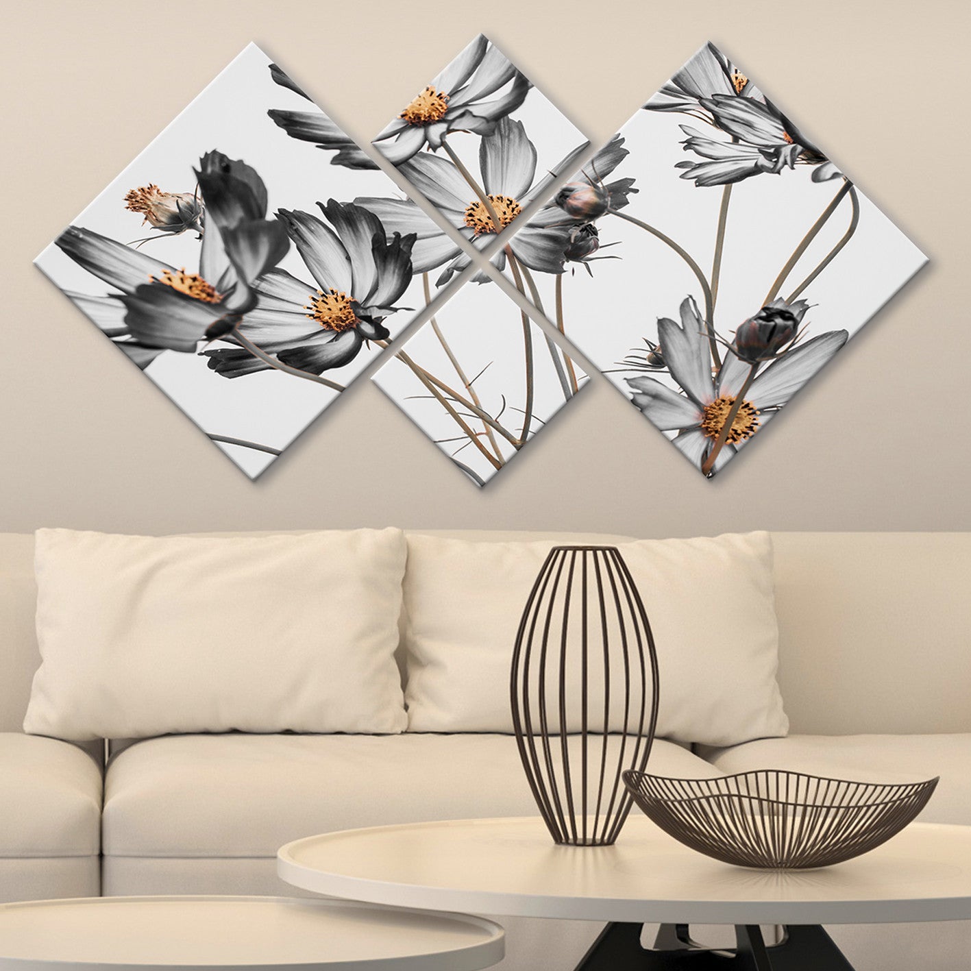 Conjunto Decorativo MDF Multicolor 4 Peças - Impressão UV Premium para Parede