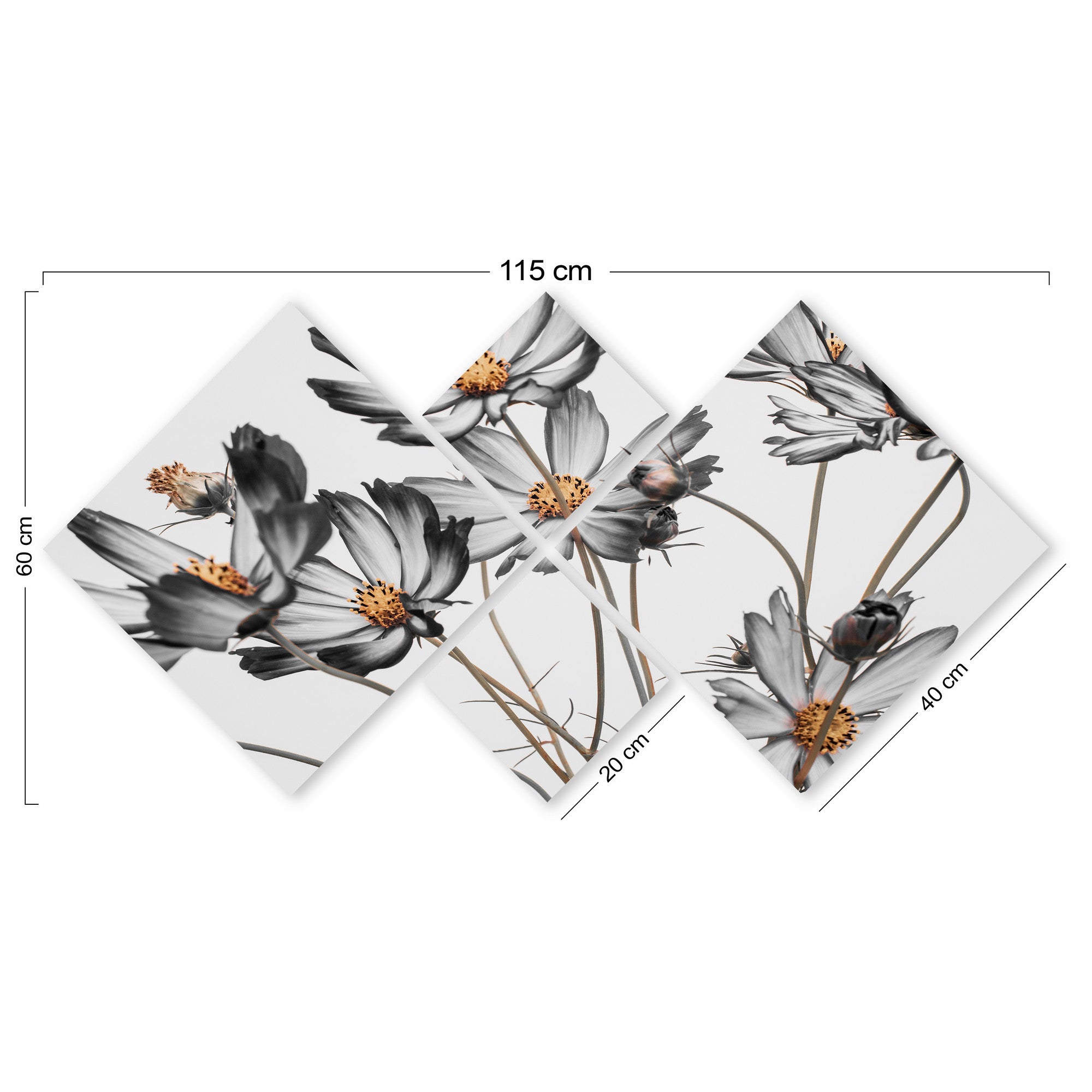 Conjunto Decorativo MDF Multicolor 4 Peças - Impressão UV Premium para Parede