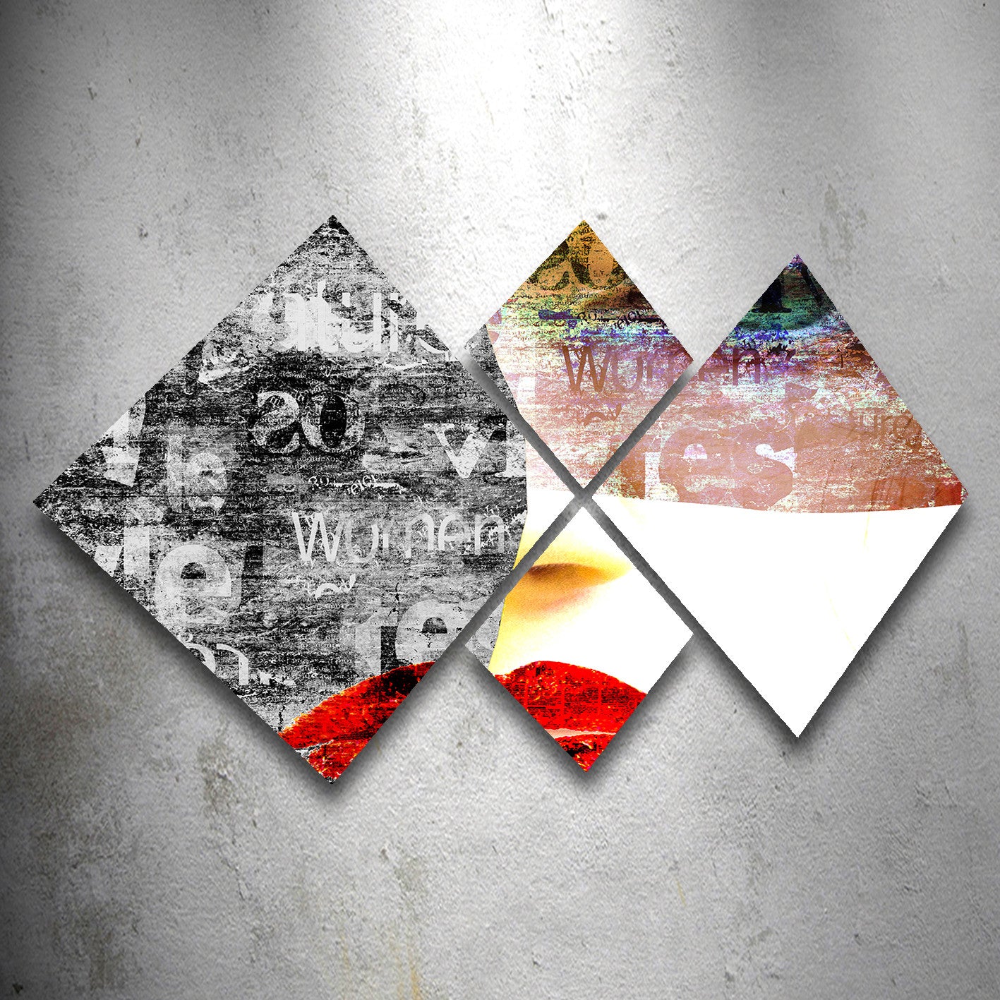 Conjunto Decorativo MDF Multicolor 4 Peças - Impressão UV Premium para Parede