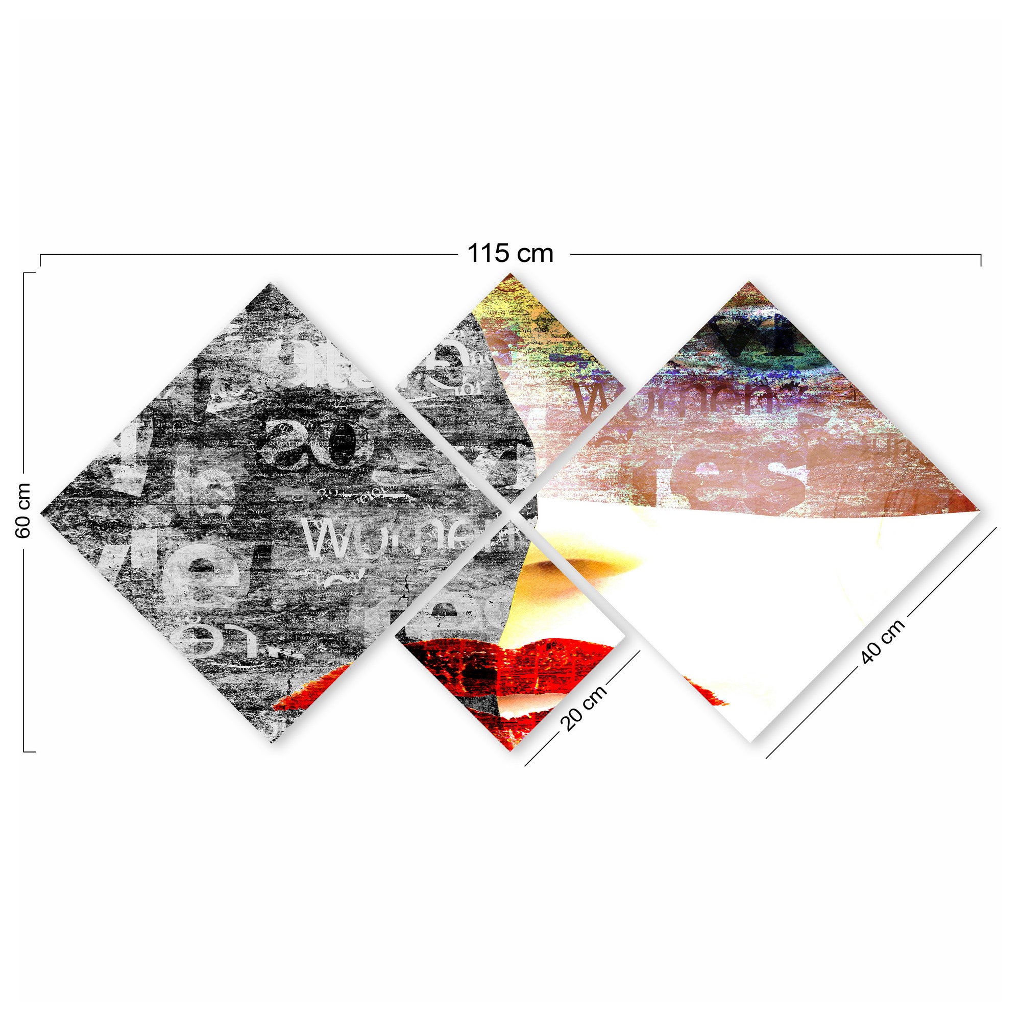 Conjunto Decorativo MDF Multicolor 4 Peças - Impressão UV Premium para Parede