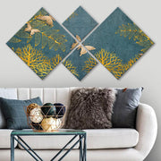 Conjunto Decorativo MDF Multicolor 4 Peças - Impressão UV Premium para Parede