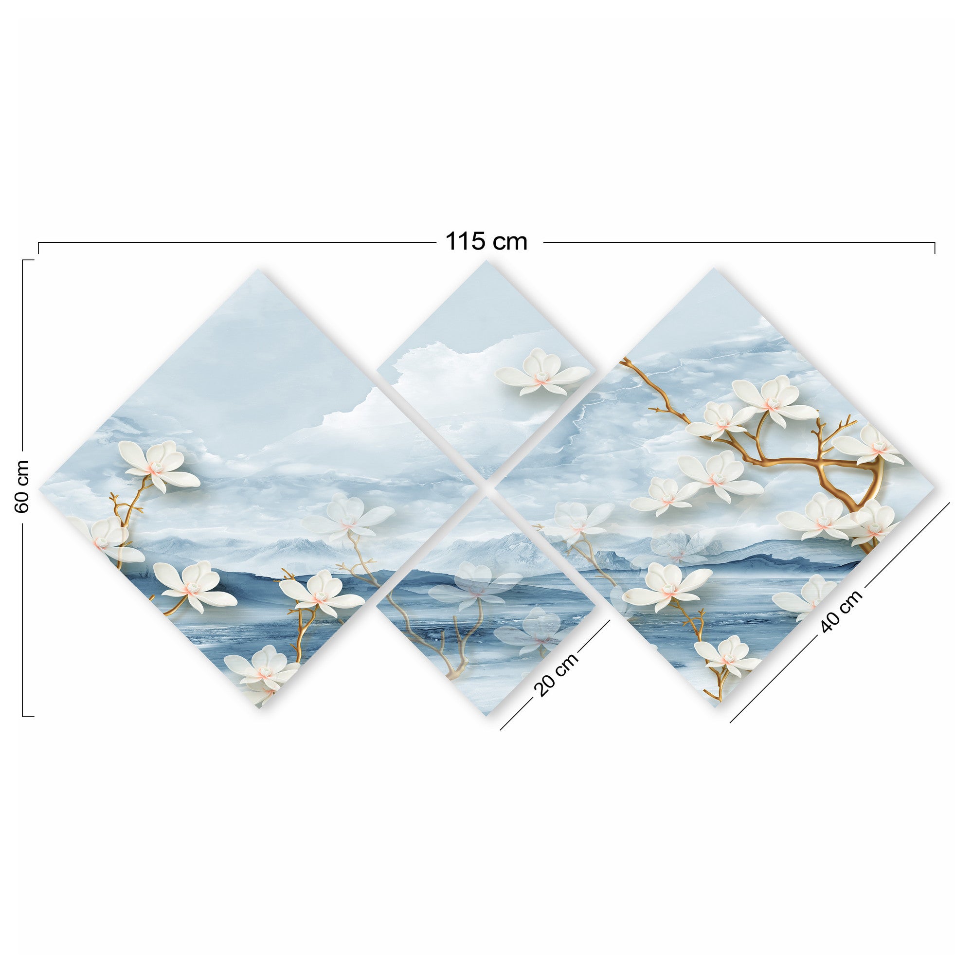 Conjunto Decorativo MDF Multicolor 4 Peças - Impressão UV Premium para Parede