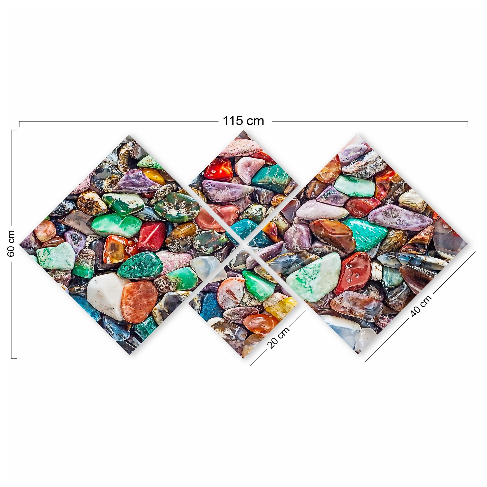 Conjunto Decorativo MDF Multicolor 4 Peças - Impressão UV Premium para Parede