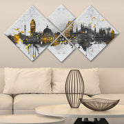 Conjunto Decorativo MDF Multicolor 4 Peças - Impressão UV Premium para Parede