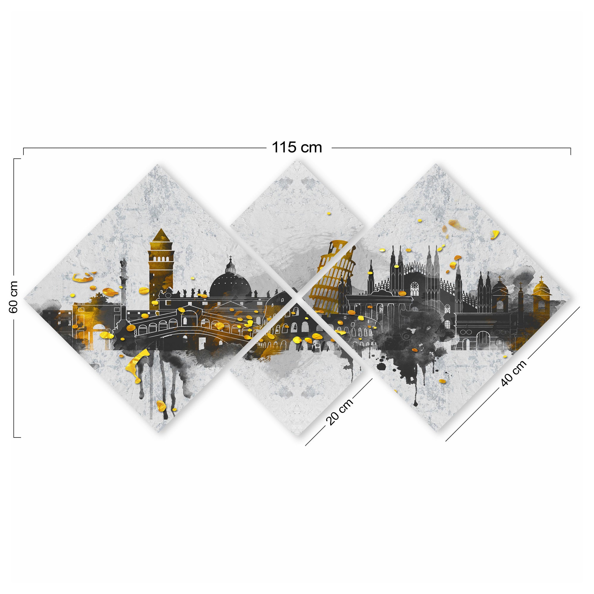 Conjunto Decorativo MDF Multicolor 4 Peças - Impressão UV Premium para Parede