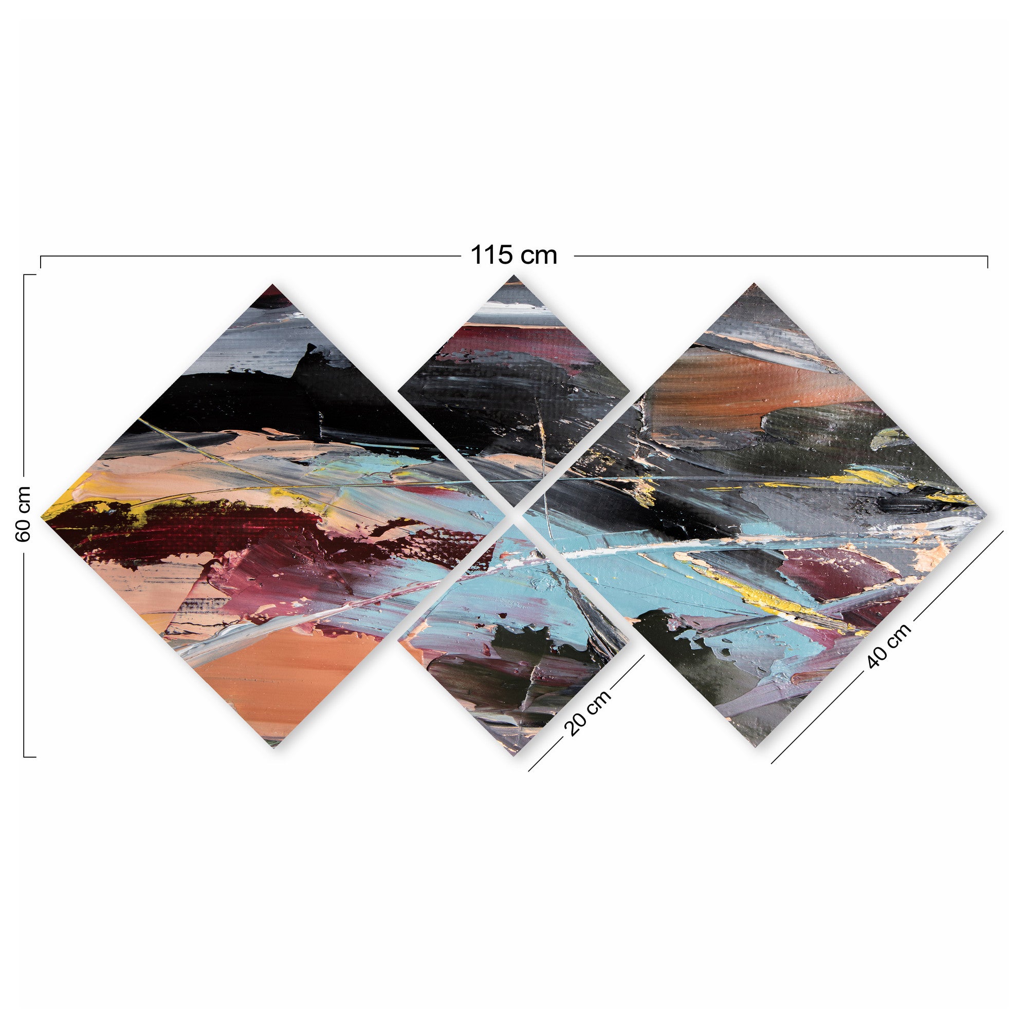 Conjunto Decorativo MDF Multicolor 4 Peças - Impressão UV Premium para Parede