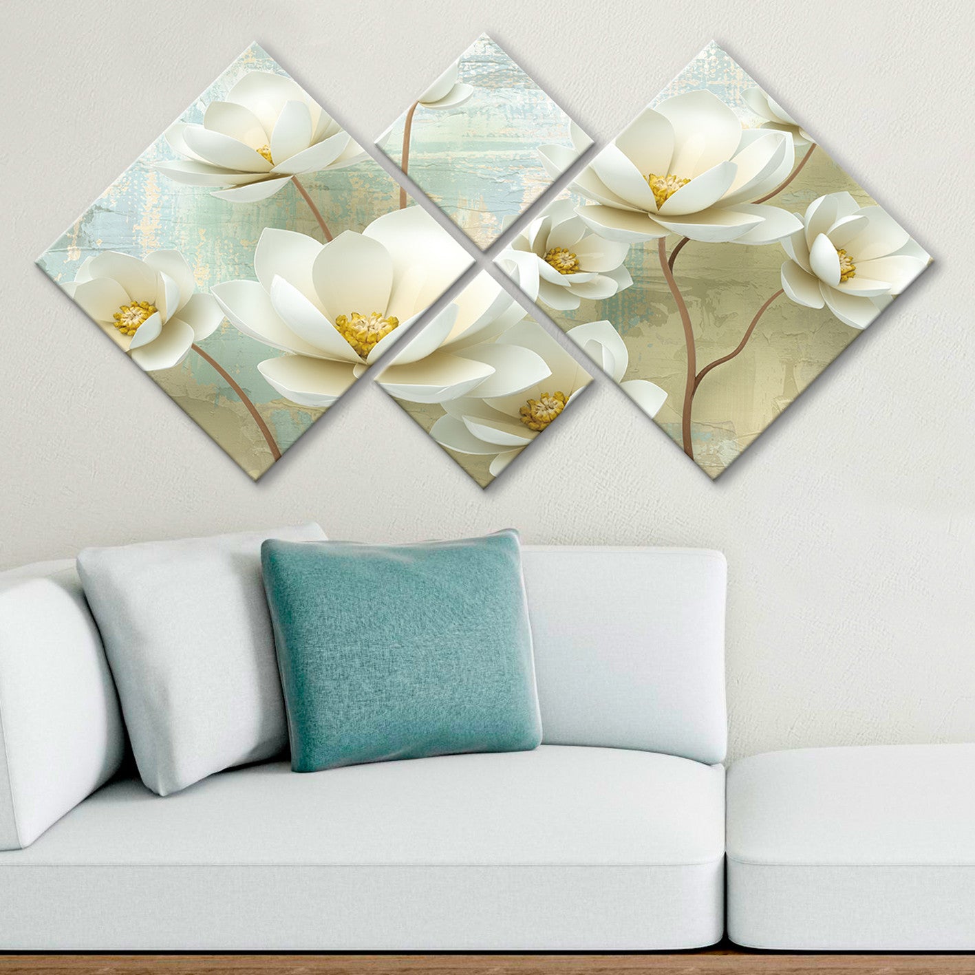 Conjunto Decorativo MDF Multicolor 4 Peças - Impressão UV Premium para Parede