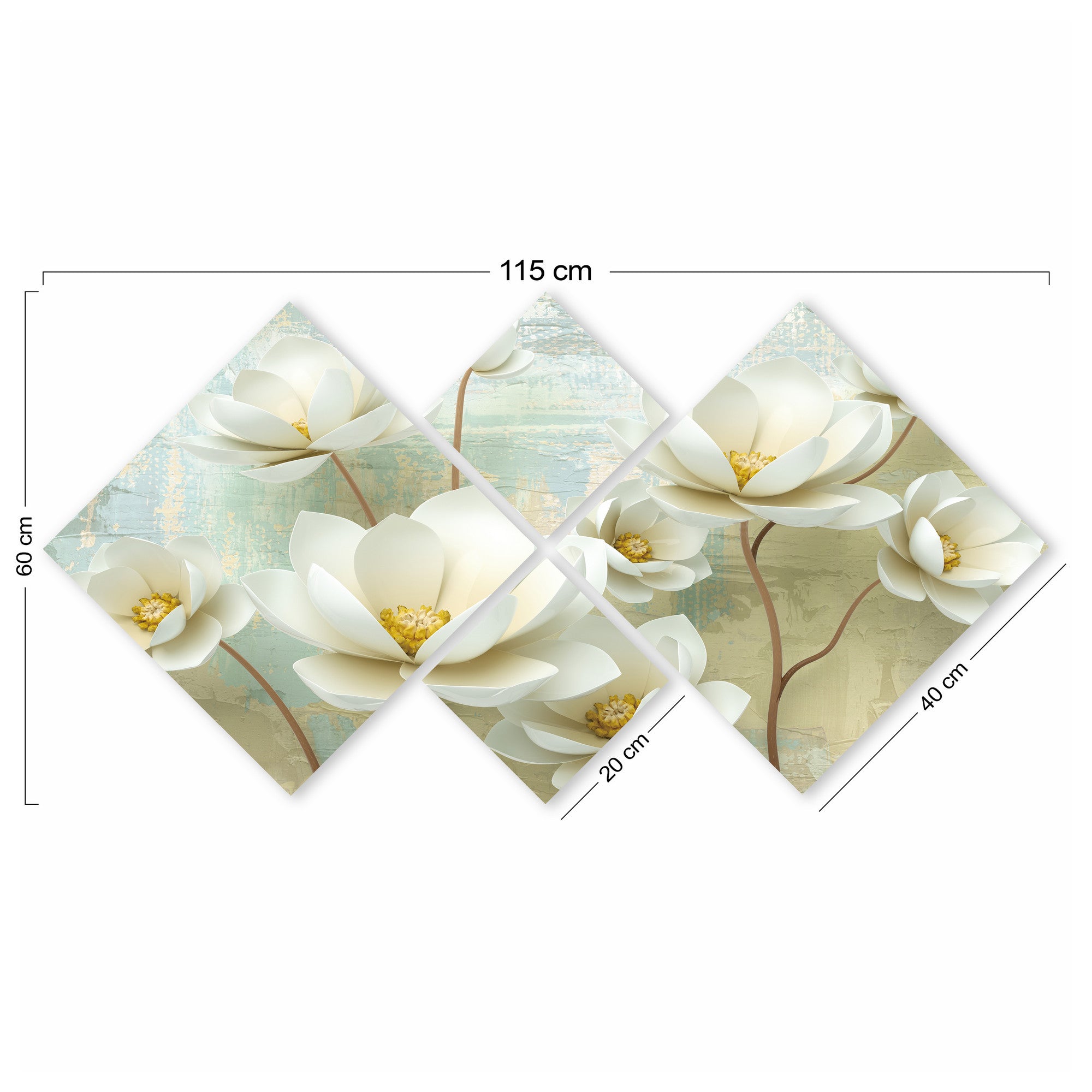 Conjunto Decorativo MDF Multicolor 4 Peças - Impressão UV Premium para Parede