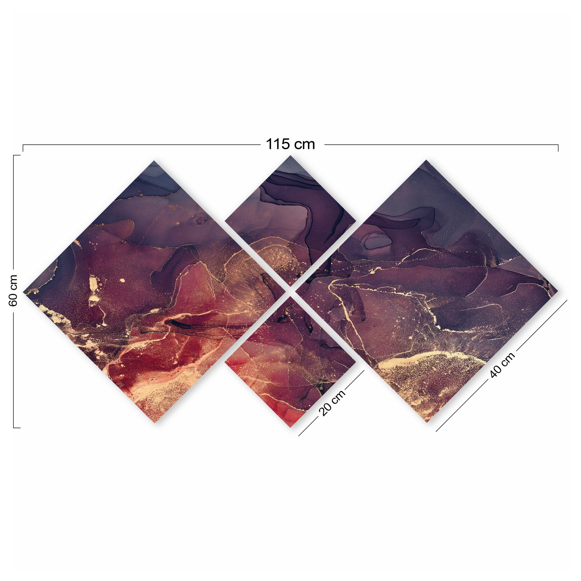 Conjunto Decorativo MDF Multicolor 4 Peças - Impressão UV Premium para Parede