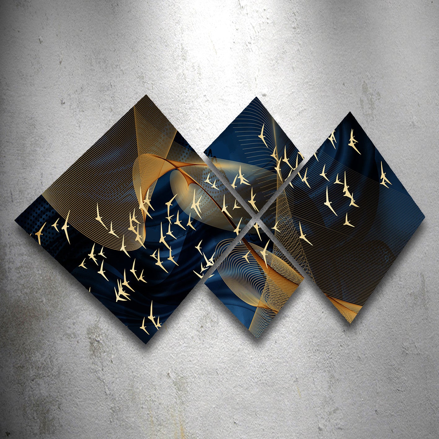 Conjunto Decorativo MDF Multicolor 4 Peças - Impressão UV Premium para Parede