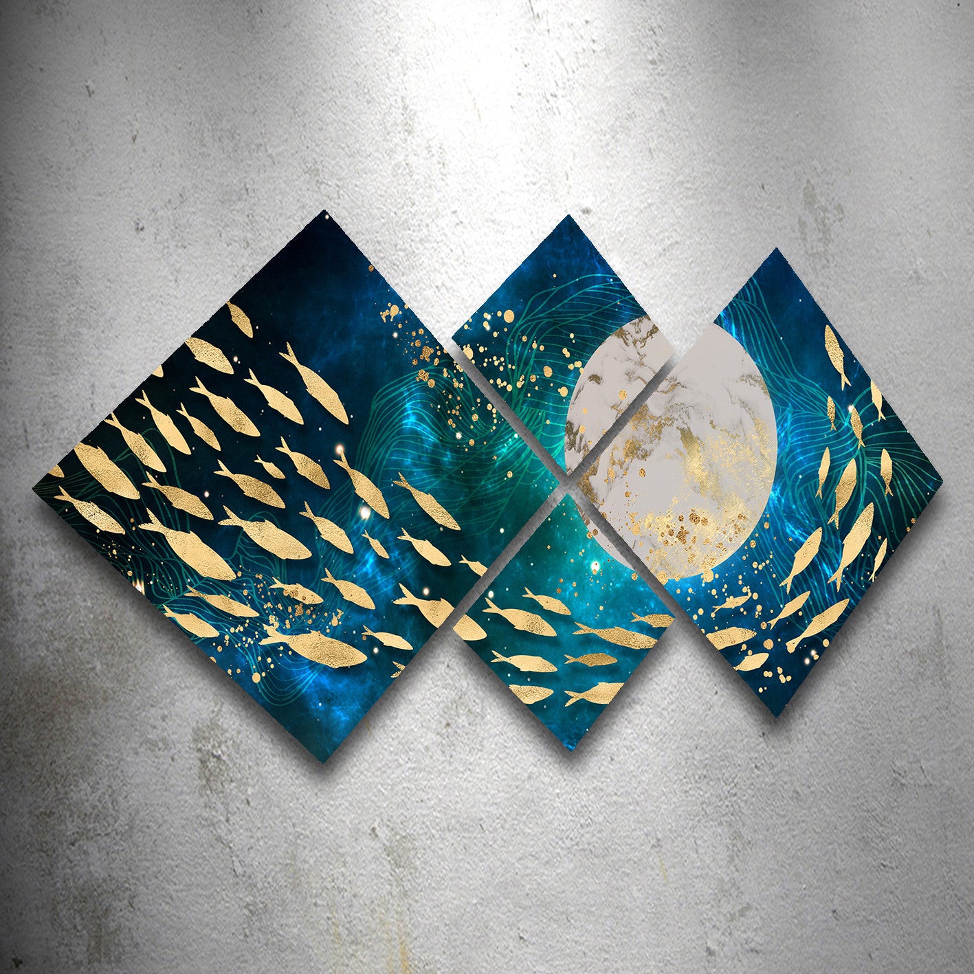 Conjunto Decorativo MDF Multicolor 4 Peças - Impressão UV Premium para Parede