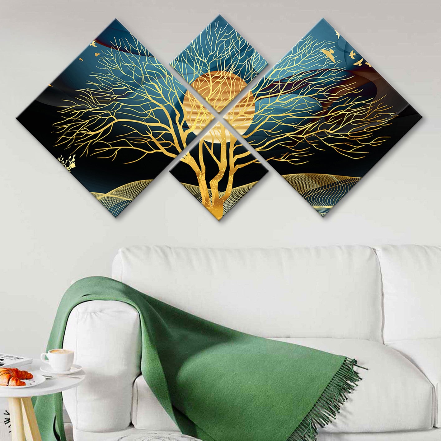 Conjunto Decorativo MDF Multicolor 4 Peças - Impressão UV Premium para Parede