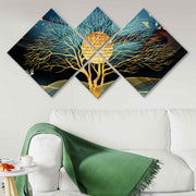 Conjunto Decorativo MDF Multicolor 4 Peças - Impressão UV Premium para Parede