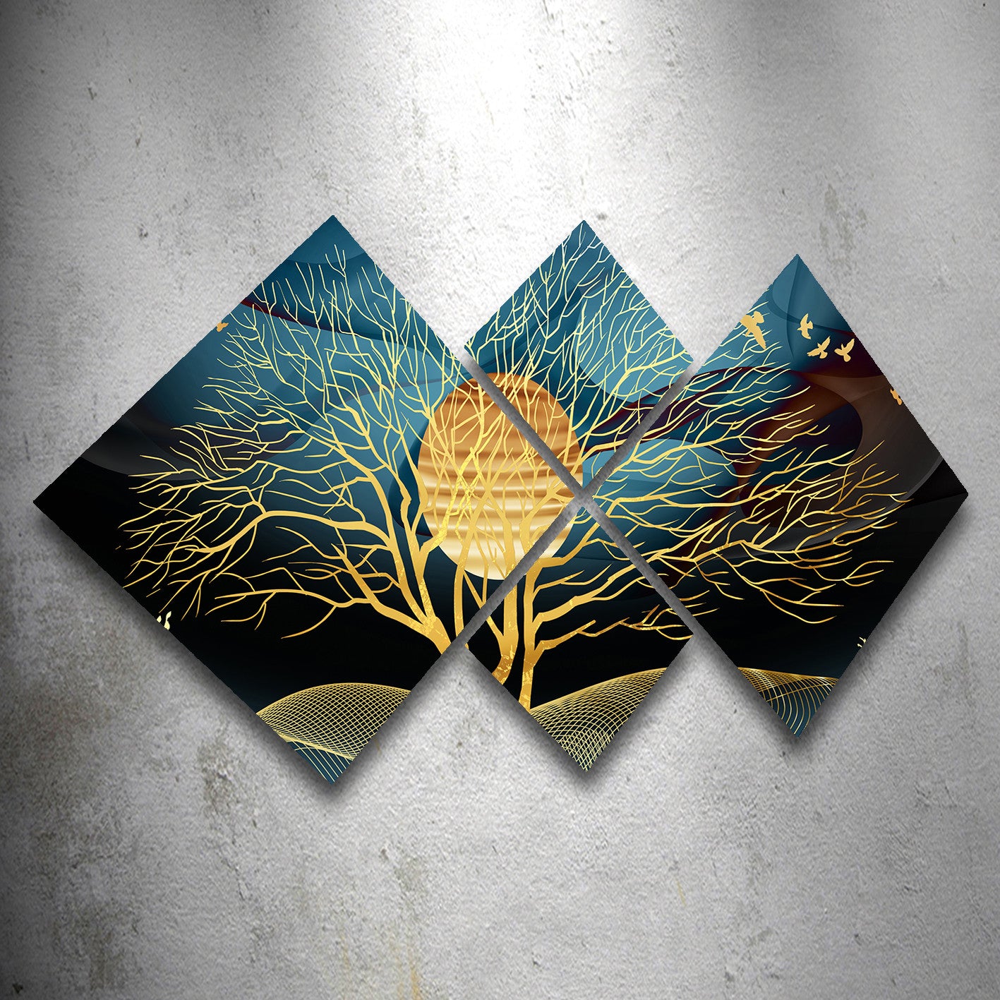 Conjunto Decorativo MDF Multicolor 4 Peças - Impressão UV Premium para Parede