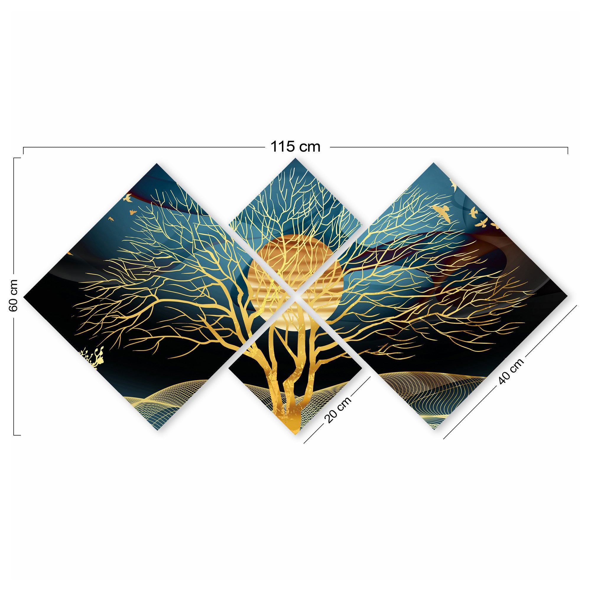 Conjunto Decorativo MDF Multicolor 4 Peças - Impressão UV Premium para Parede