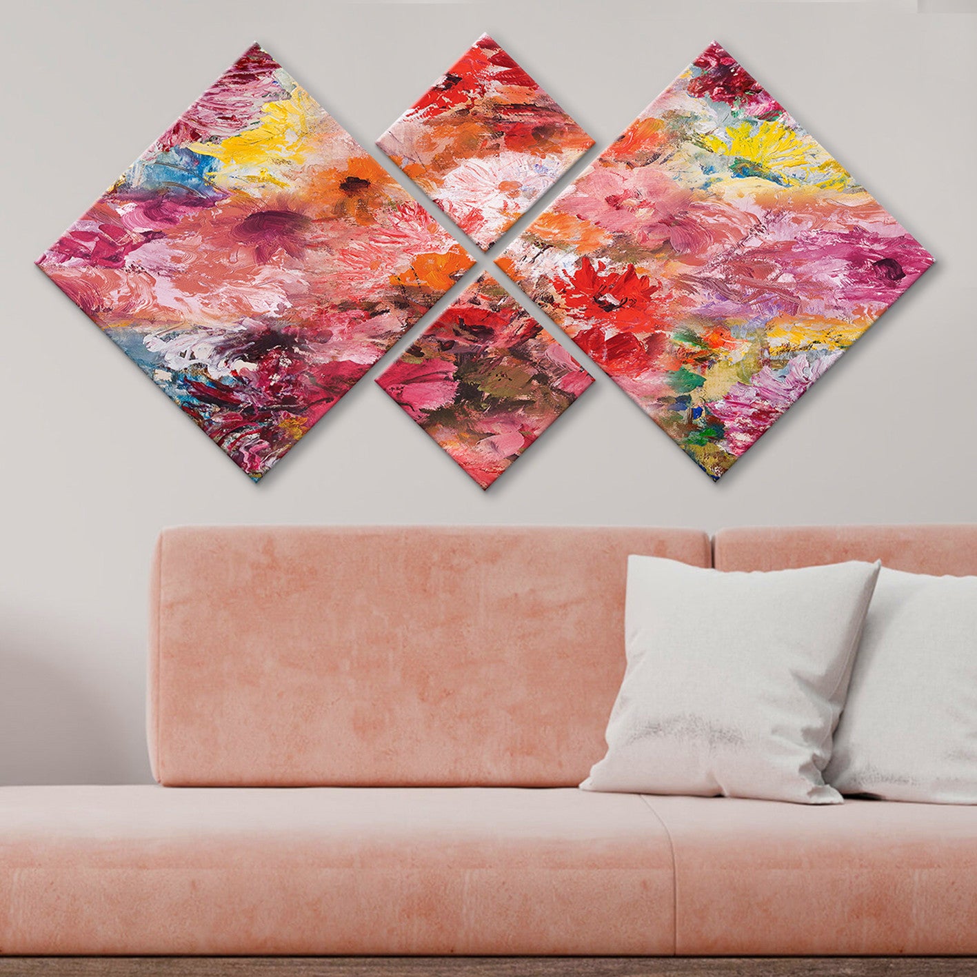 Conjunto Decorativo MDF Multicolor 4 Peças - Impressão UV Premium para Parede