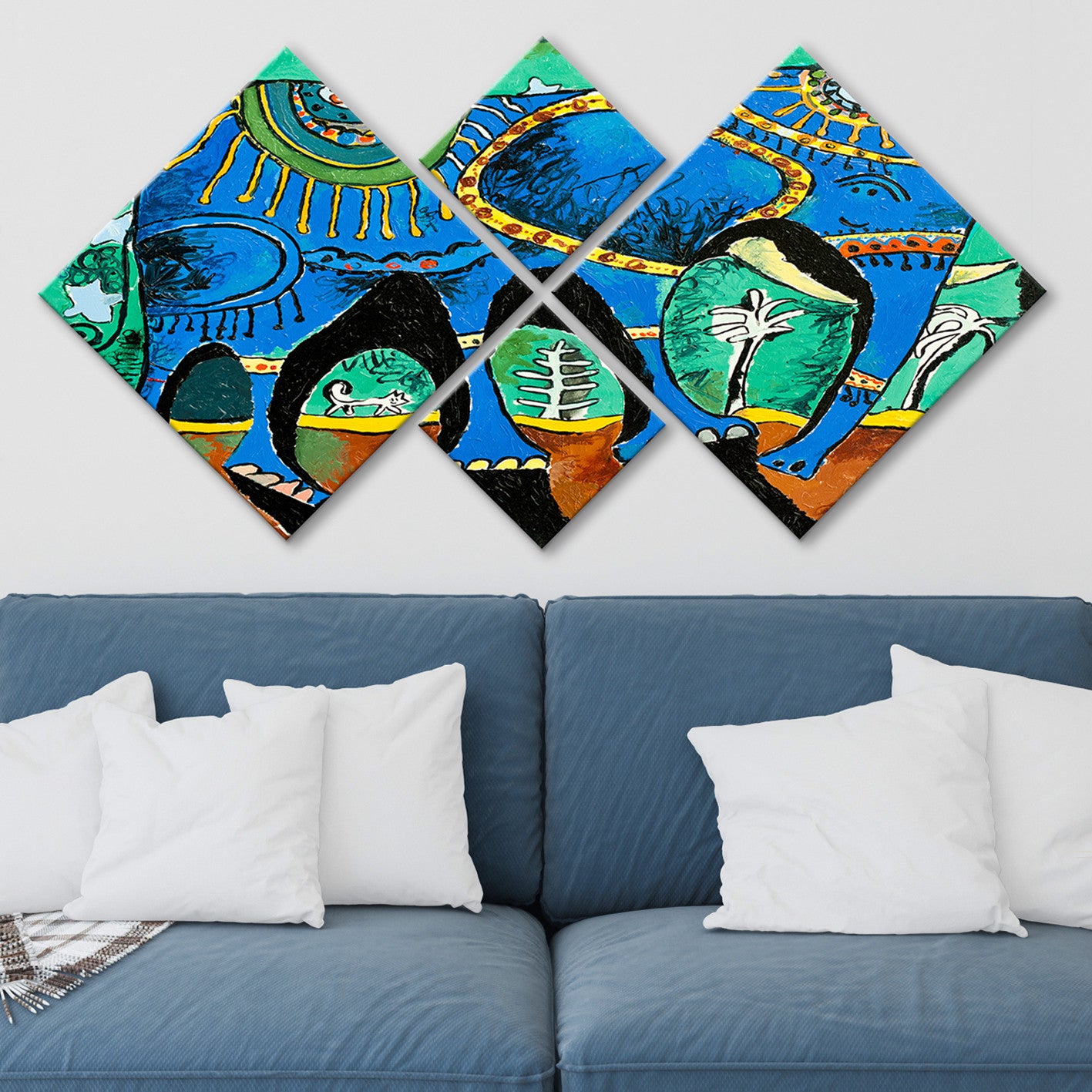 Conjunto Decorativo MDF Multicolor 4 Peças - Impressão UV Premium para Parede