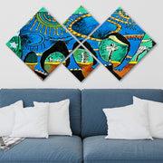 Conjunto Decorativo MDF Multicolor 4 Peças - Impressão UV Premium para Parede