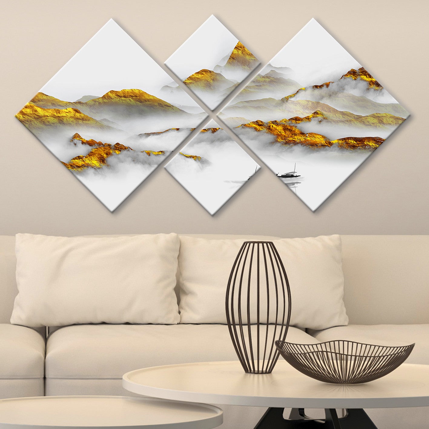 Conjunto Decorativo MDF Multicolor 4 Peças - Impressão UV Premium para Parede