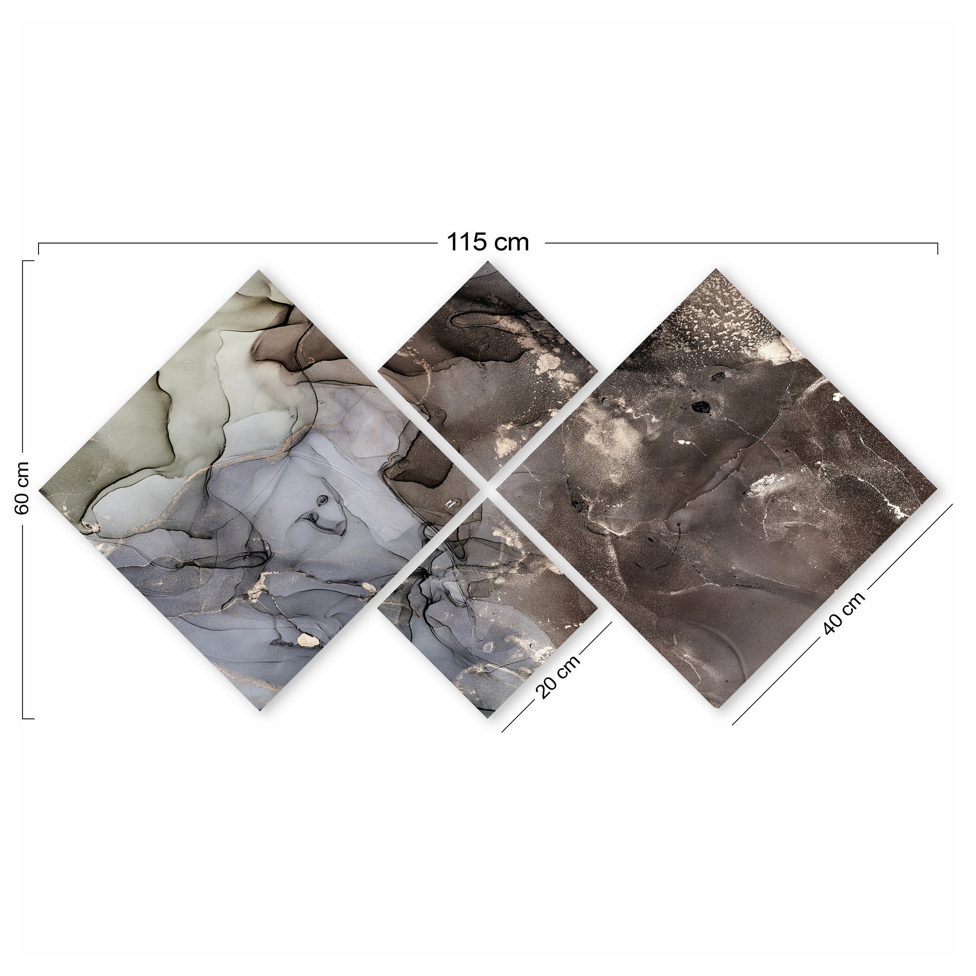 Conjunto Decorativo MDF Multicolor 4 Peças - Impressão UV Premium para Parede