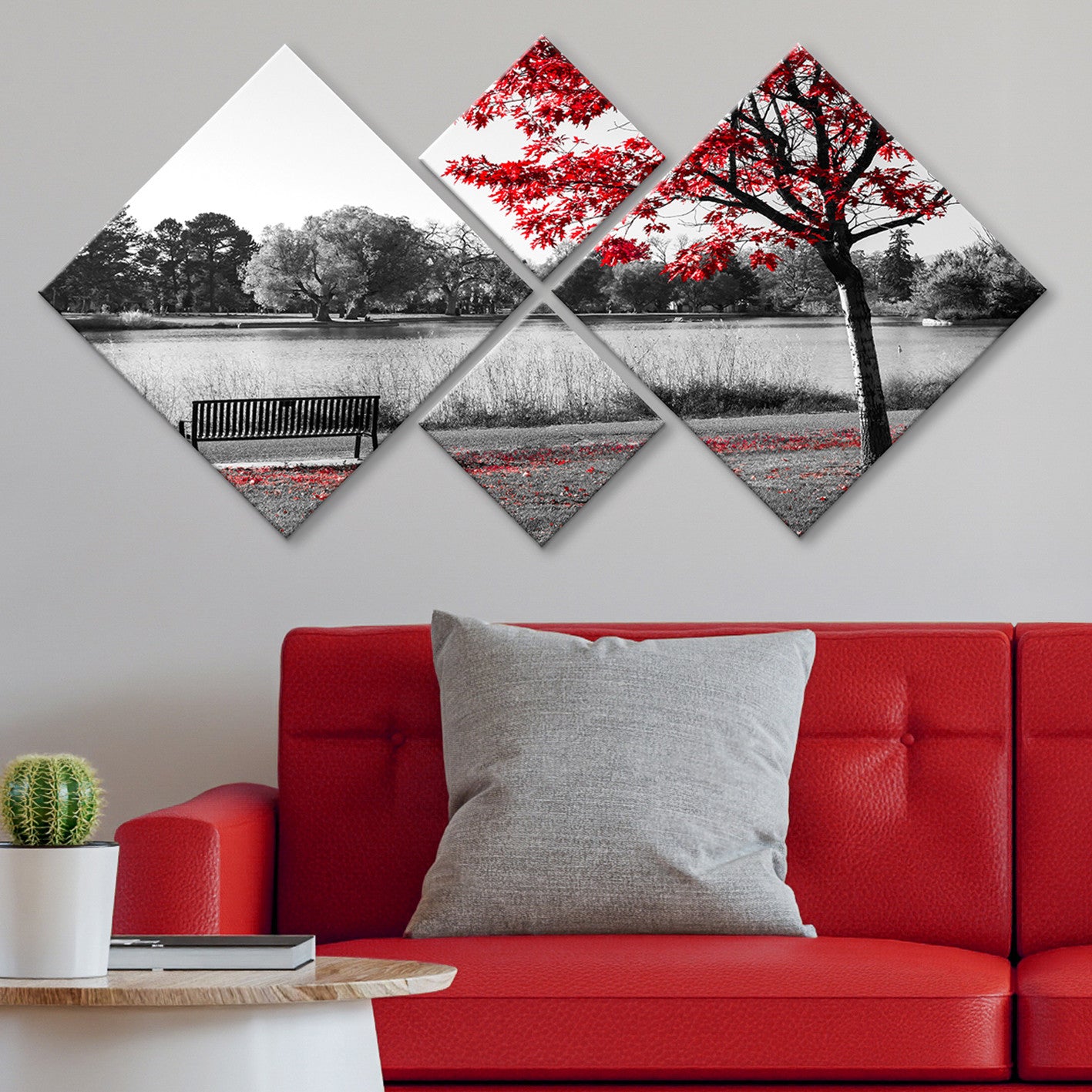 Conjunto Decorativo MDF Multicolor 4 Peças - Impressão UV Premium para Parede