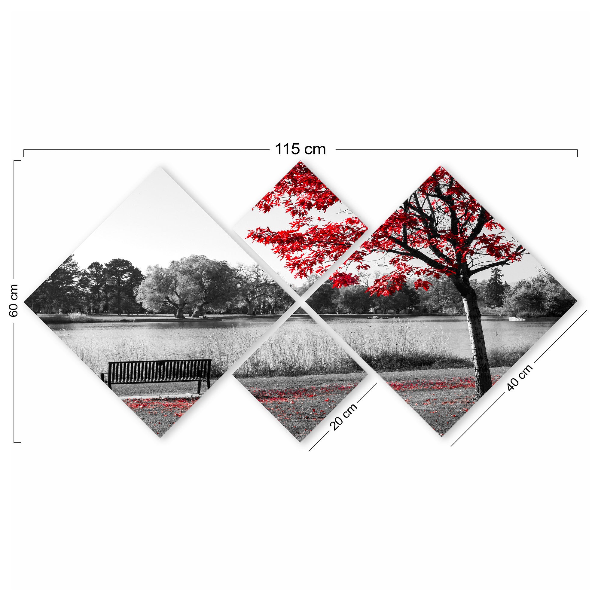 Conjunto Decorativo MDF Multicolor 4 Peças - Impressão UV Premium para Parede