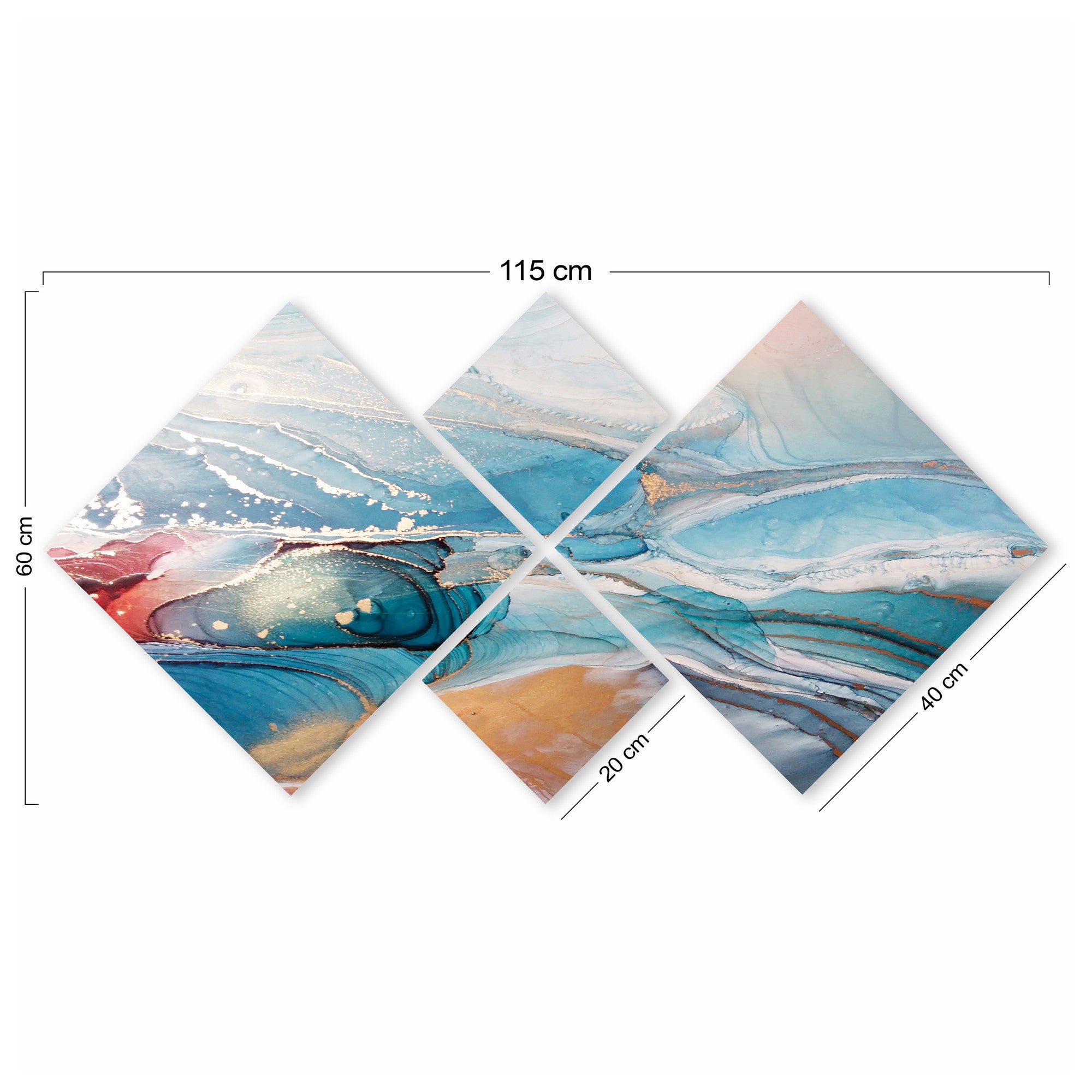 Conjunto Decorativo MDF Multicolor 4 Peças - Impressão UV Premium para Parede