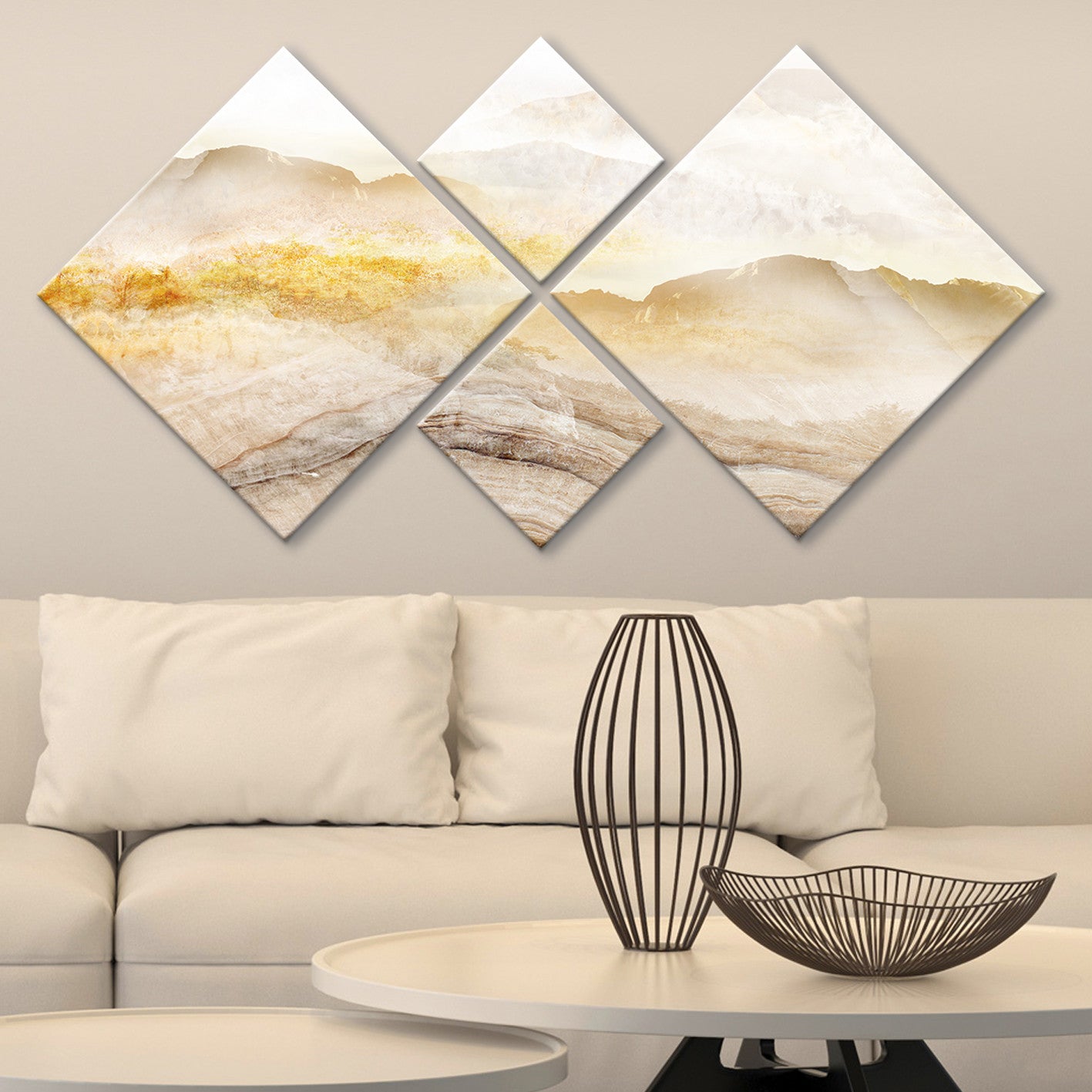 Conjunto Decorativo MDF Multicolor 4 Peças - Impressão UV Premium para Parede