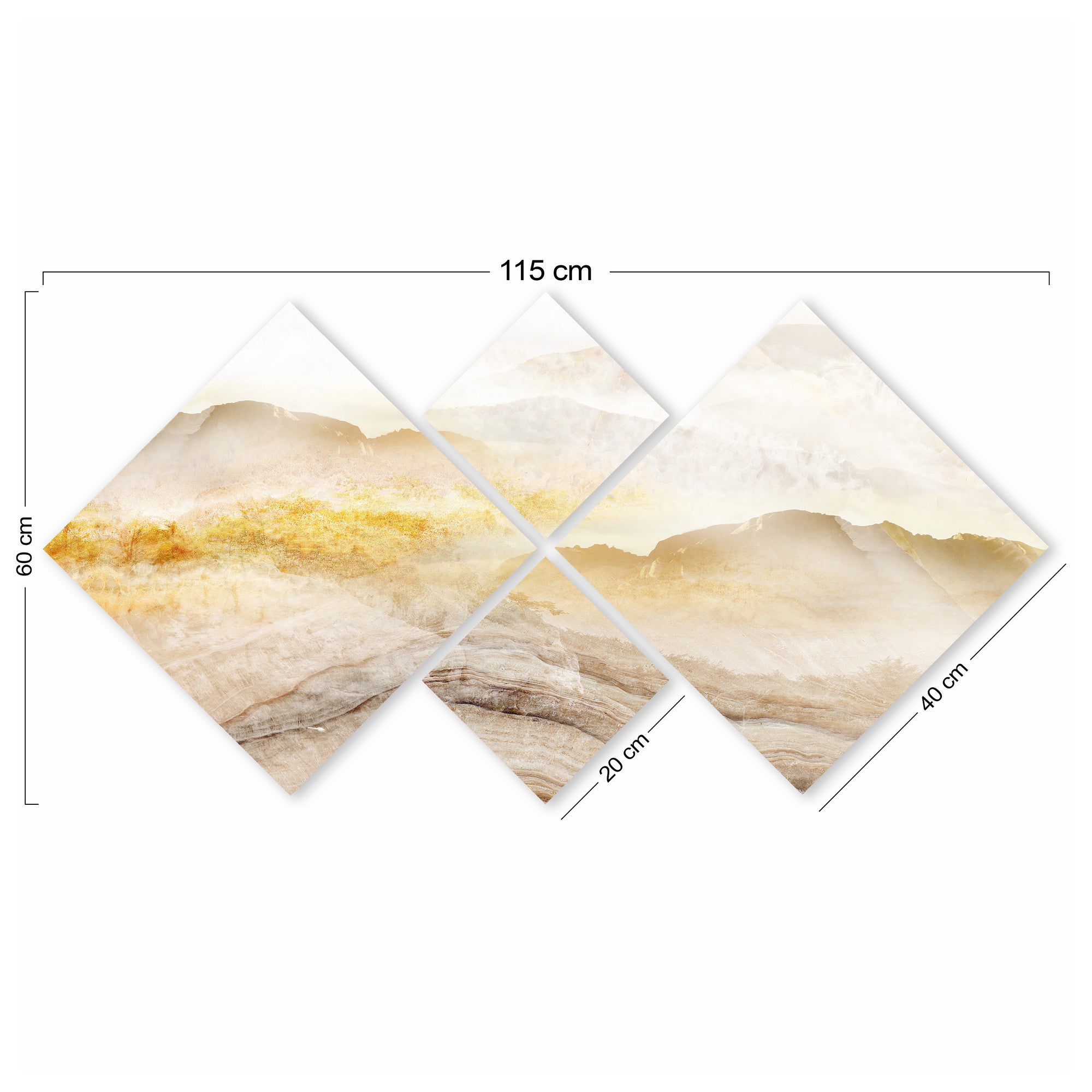 Conjunto Decorativo MDF Multicolor 4 Peças - Impressão UV Premium para Parede