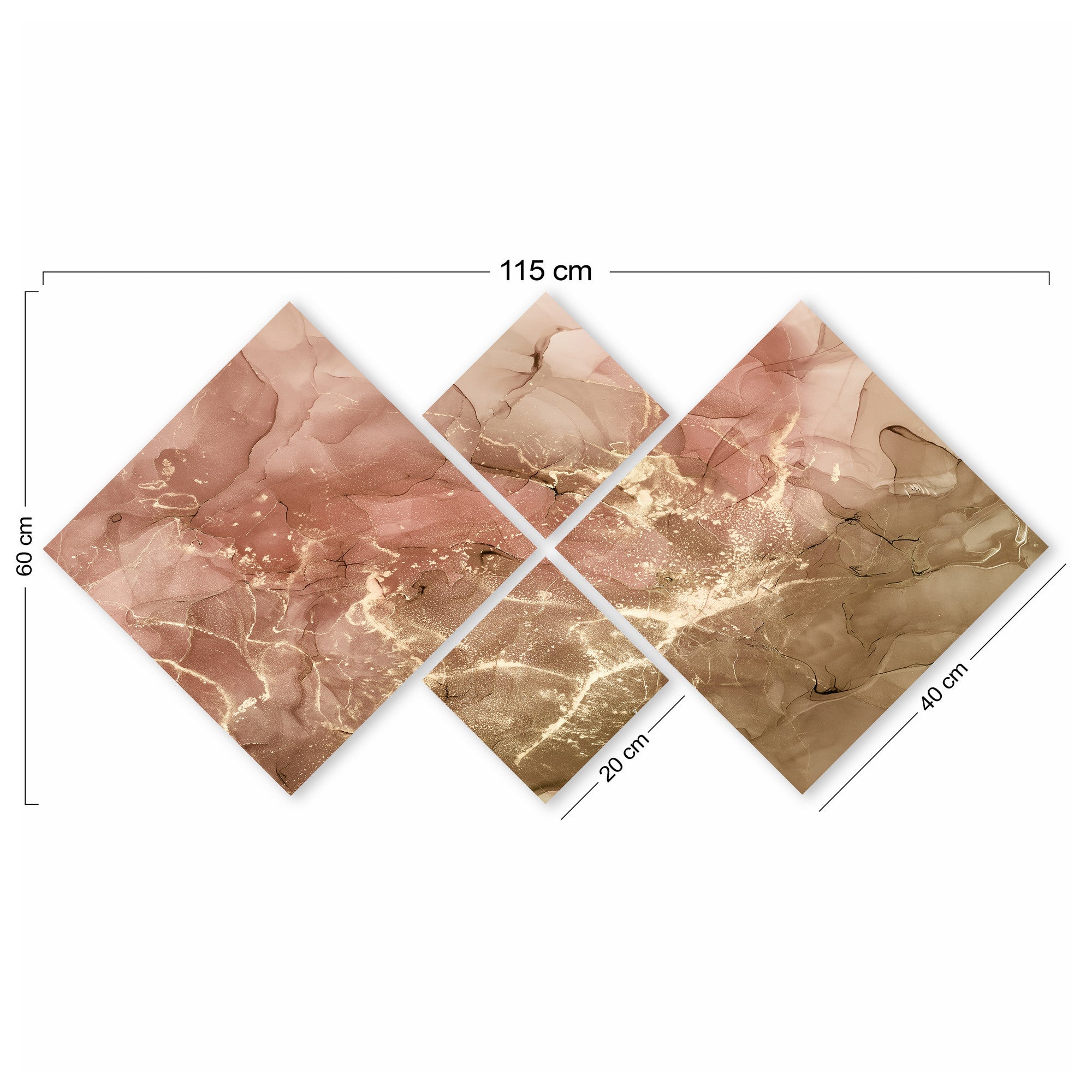 Conjunto Decorativo MDF Multicolor 4 Peças - Impressão UV Premium para Parede