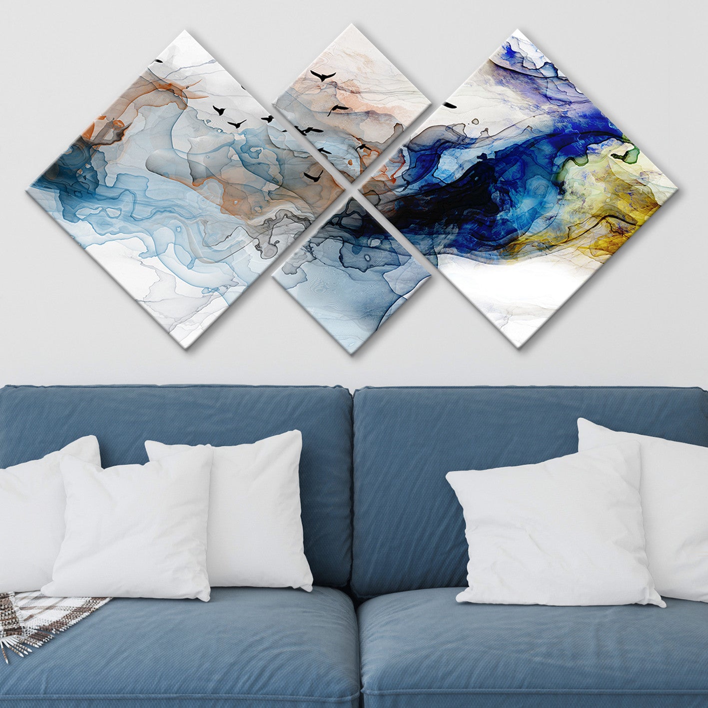 Conjunto Decorativo MDF Multicolor 4 Peças - Impressão UV Premium para Parede