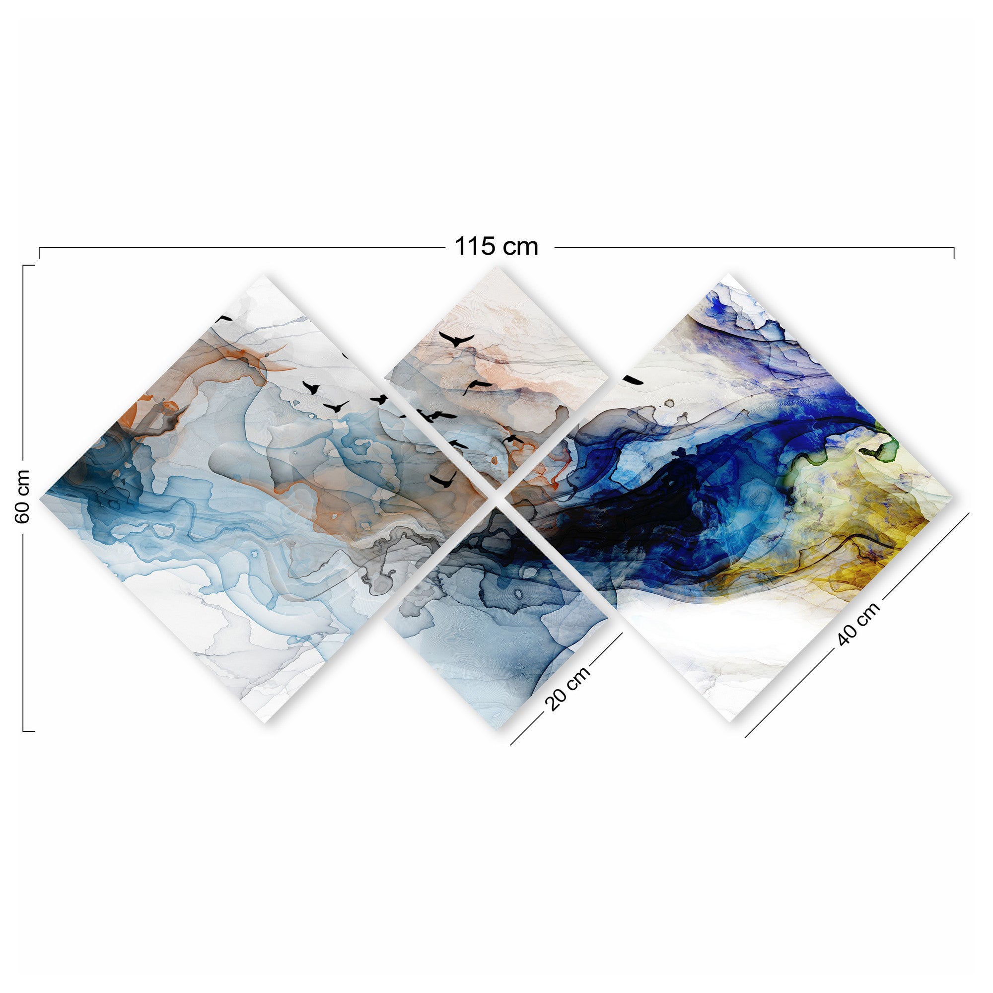 Conjunto Decorativo MDF Multicolor 4 Peças - Impressão UV Premium para Parede