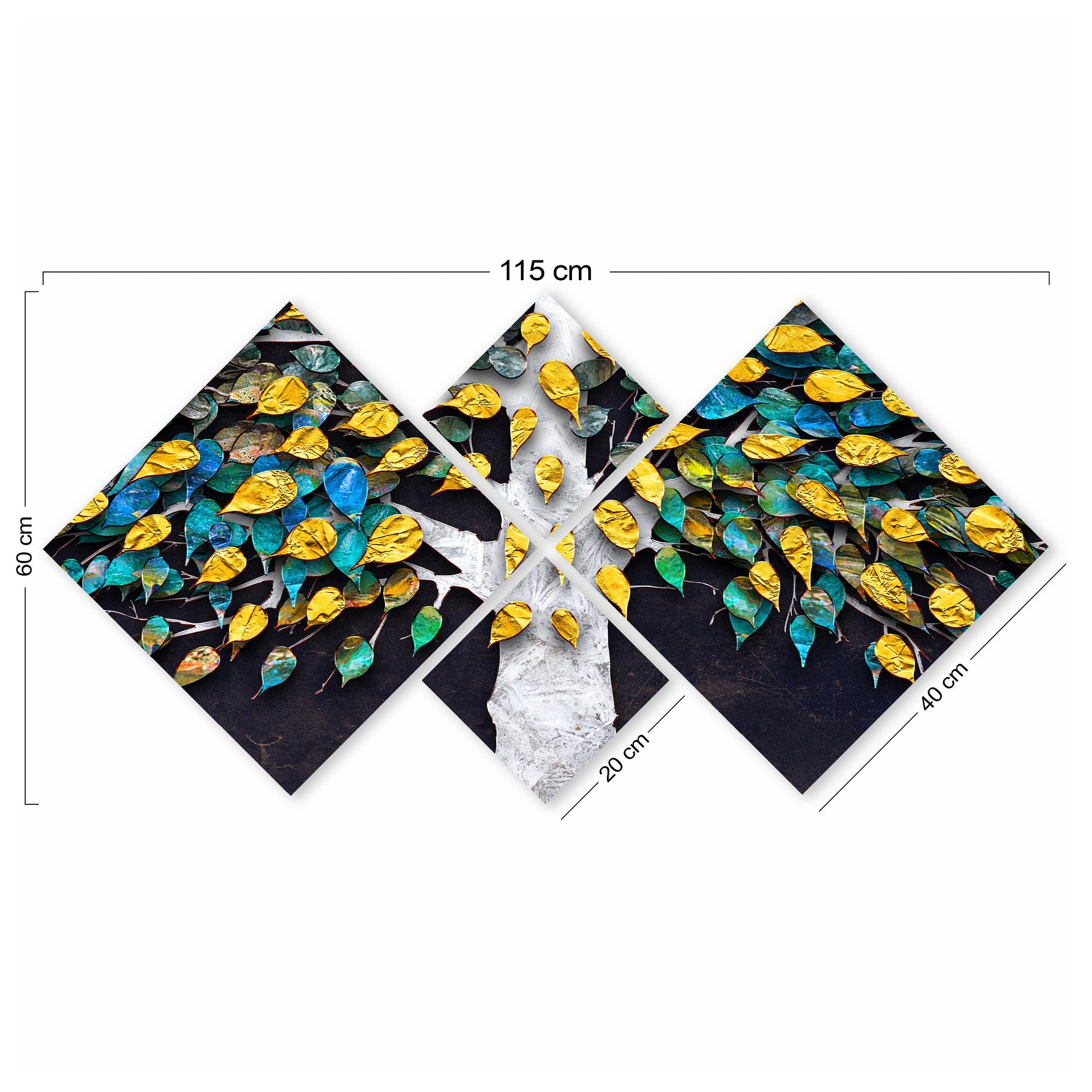 Conjunto Decorativo MDF Multicolor 4 Peças - Impressão UV Premium para Parede